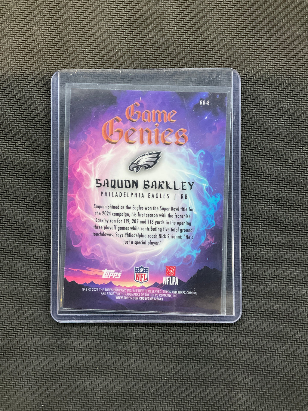 2025 Topps Chrome Saquon Barkley Game Genies Case Hit