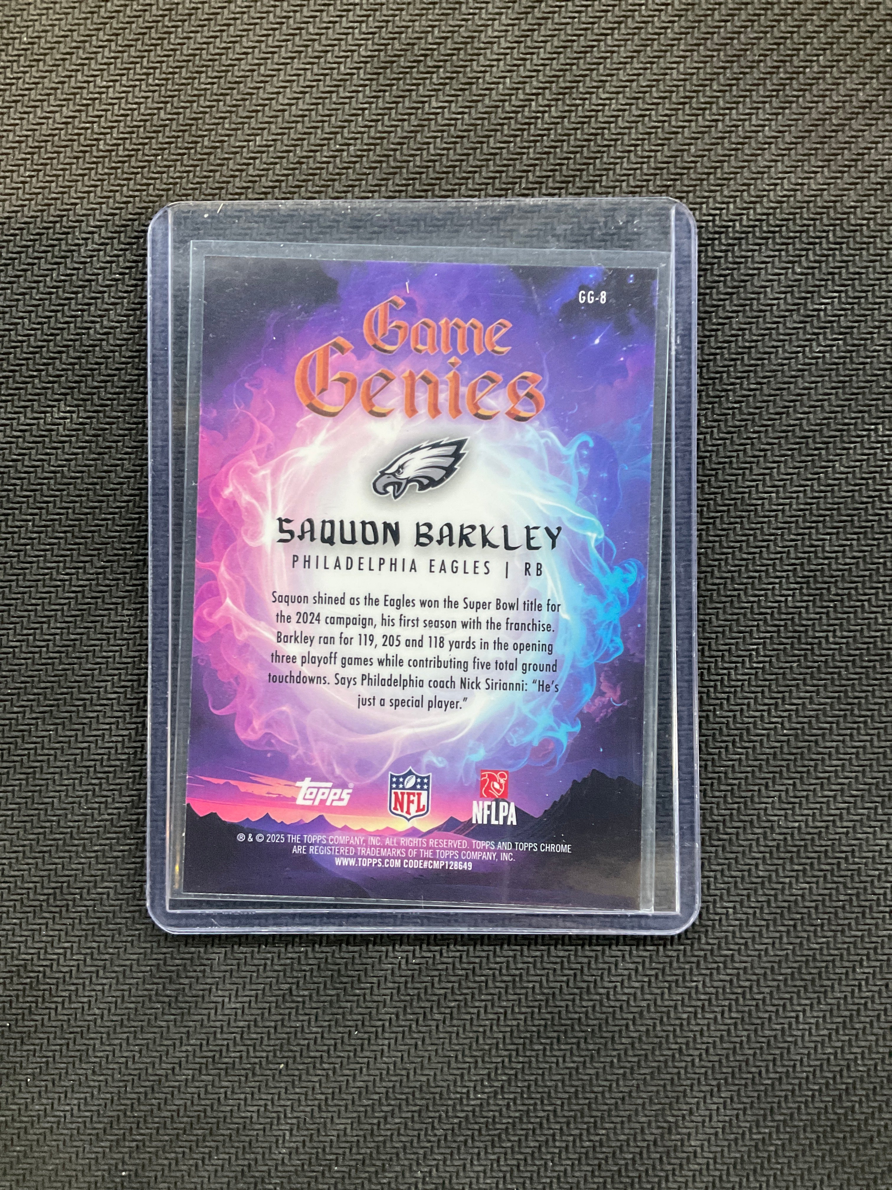 2025 Topps Chrome Saquon Barkley Game Genies Case Hit