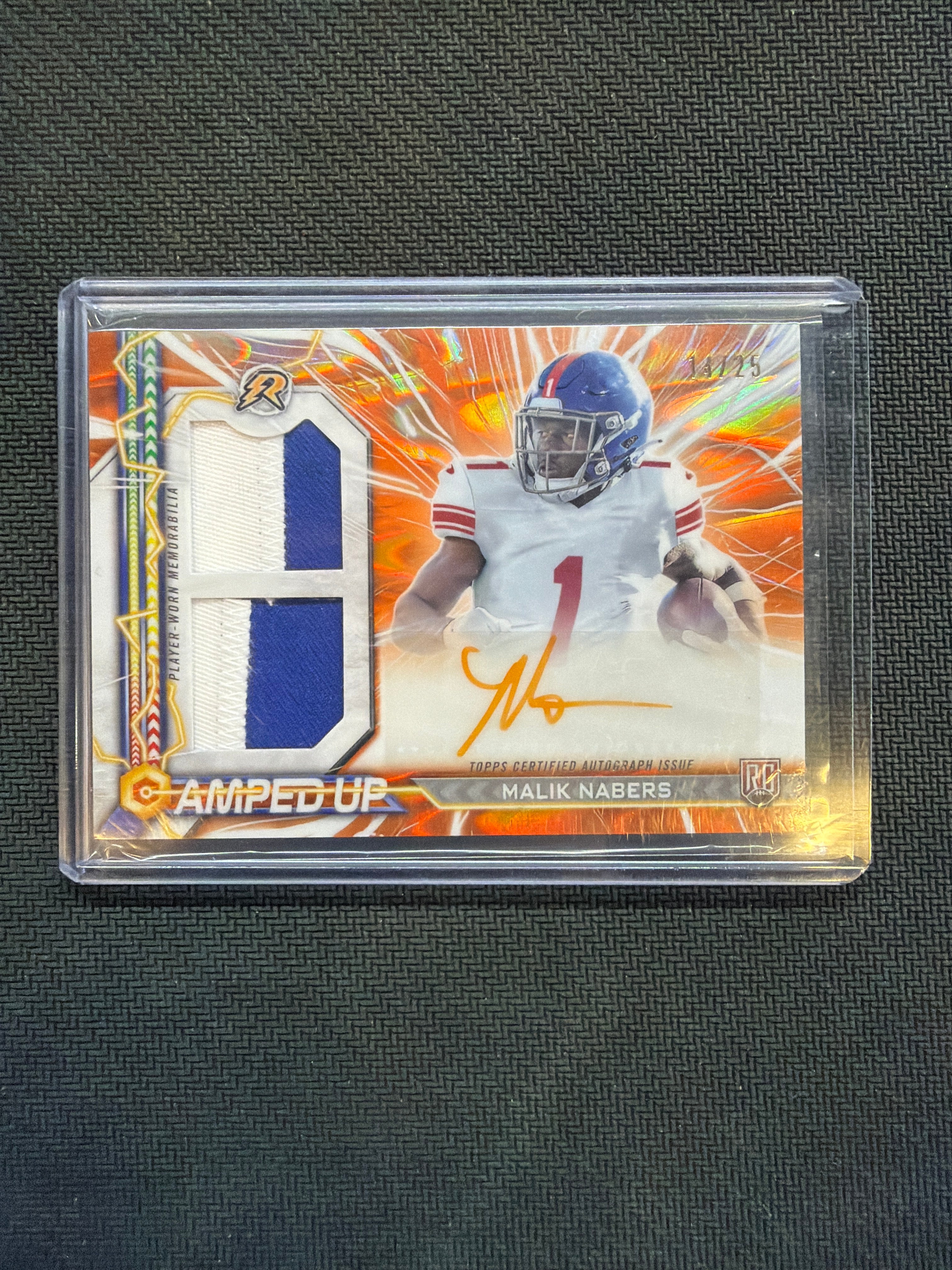 2025 Topps Resurgence Malik Nabers Patch Auto /25 Giants