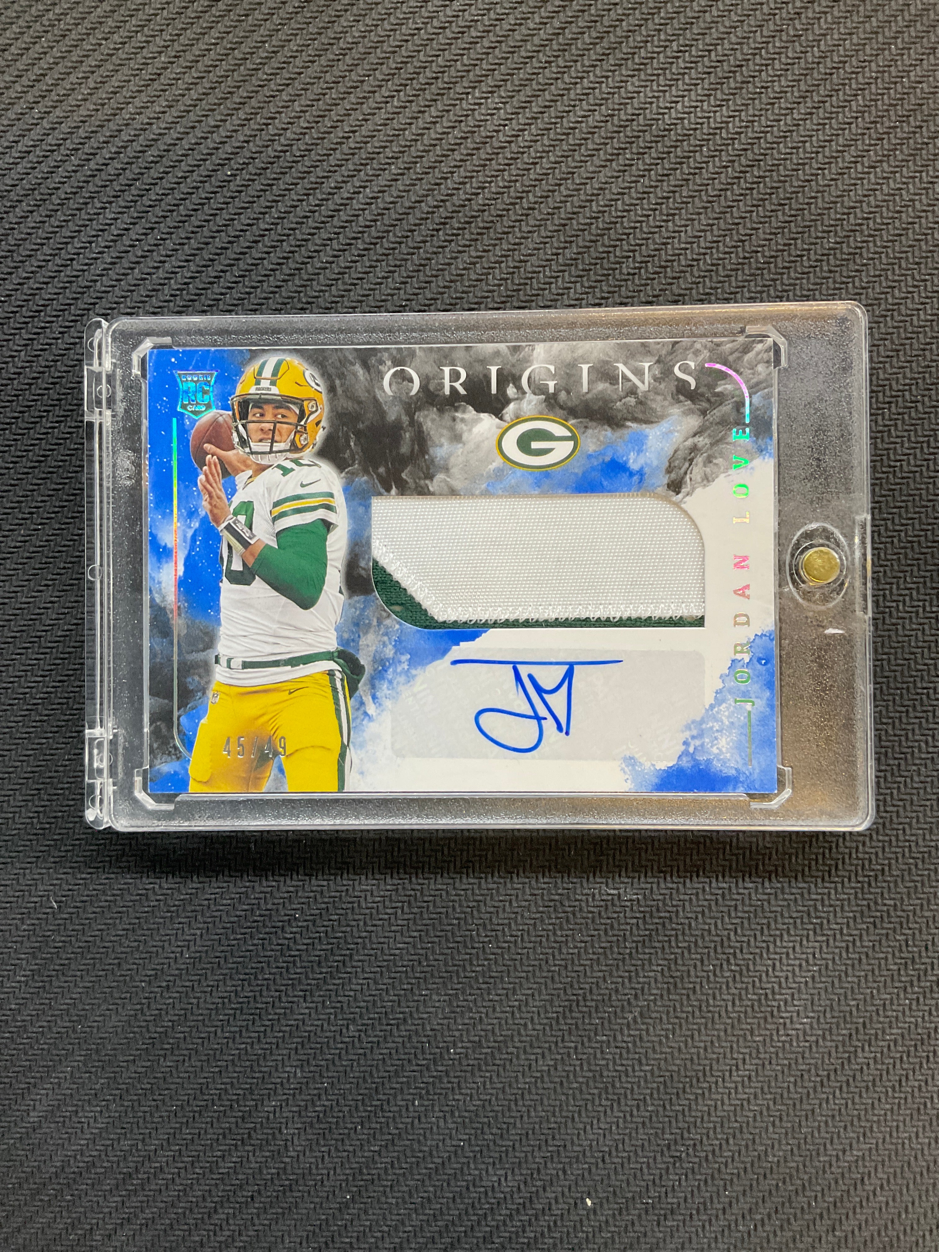 2020 Panini Origins Jordan Love Patch Auto /49 Blue Packers