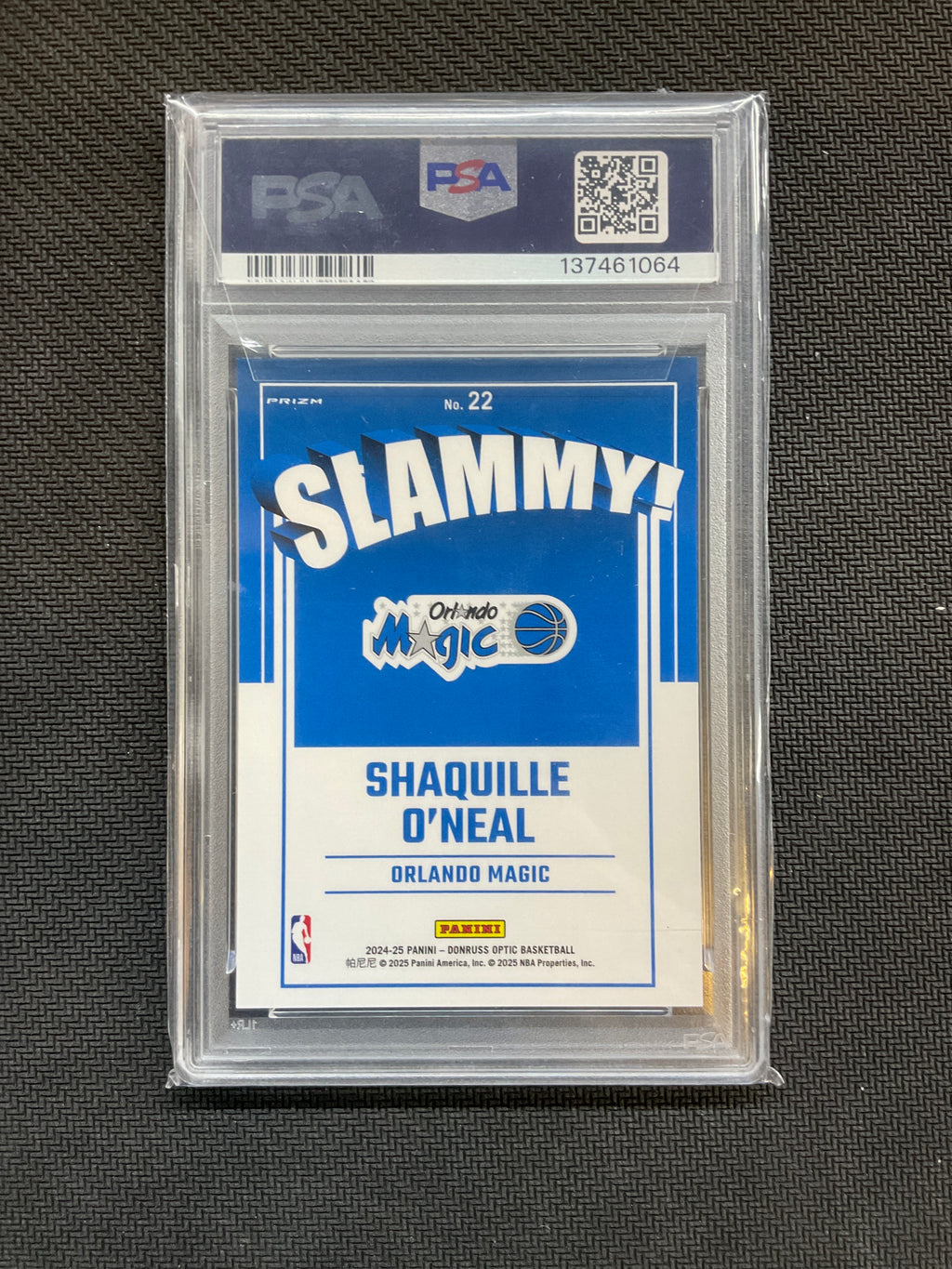 2024 Donruss Optic Shaquille O'Neal Slammy! #22 PSA 10 Magic
