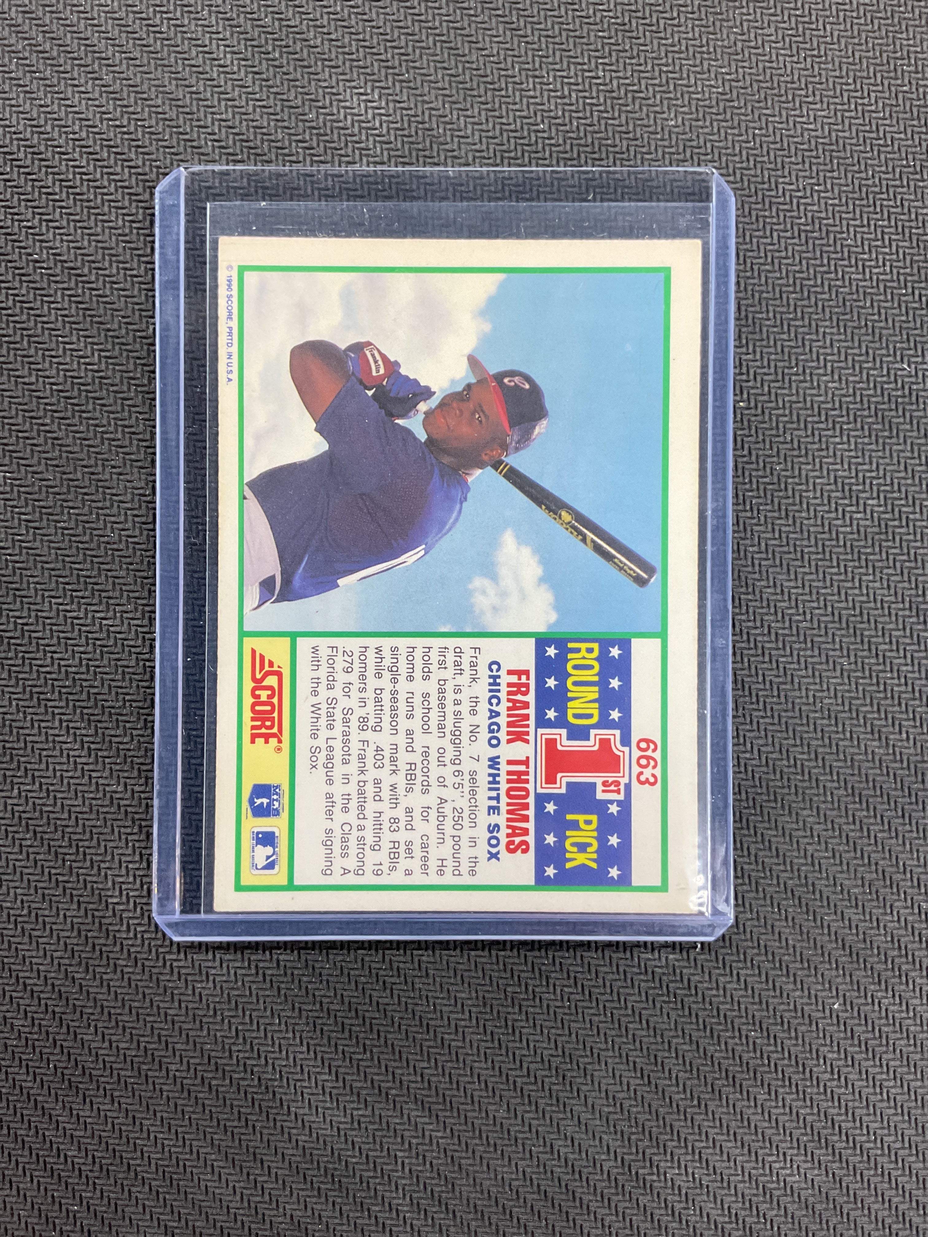 1990 Score Frank Thomas Rookie 1st Round Pick Auburn