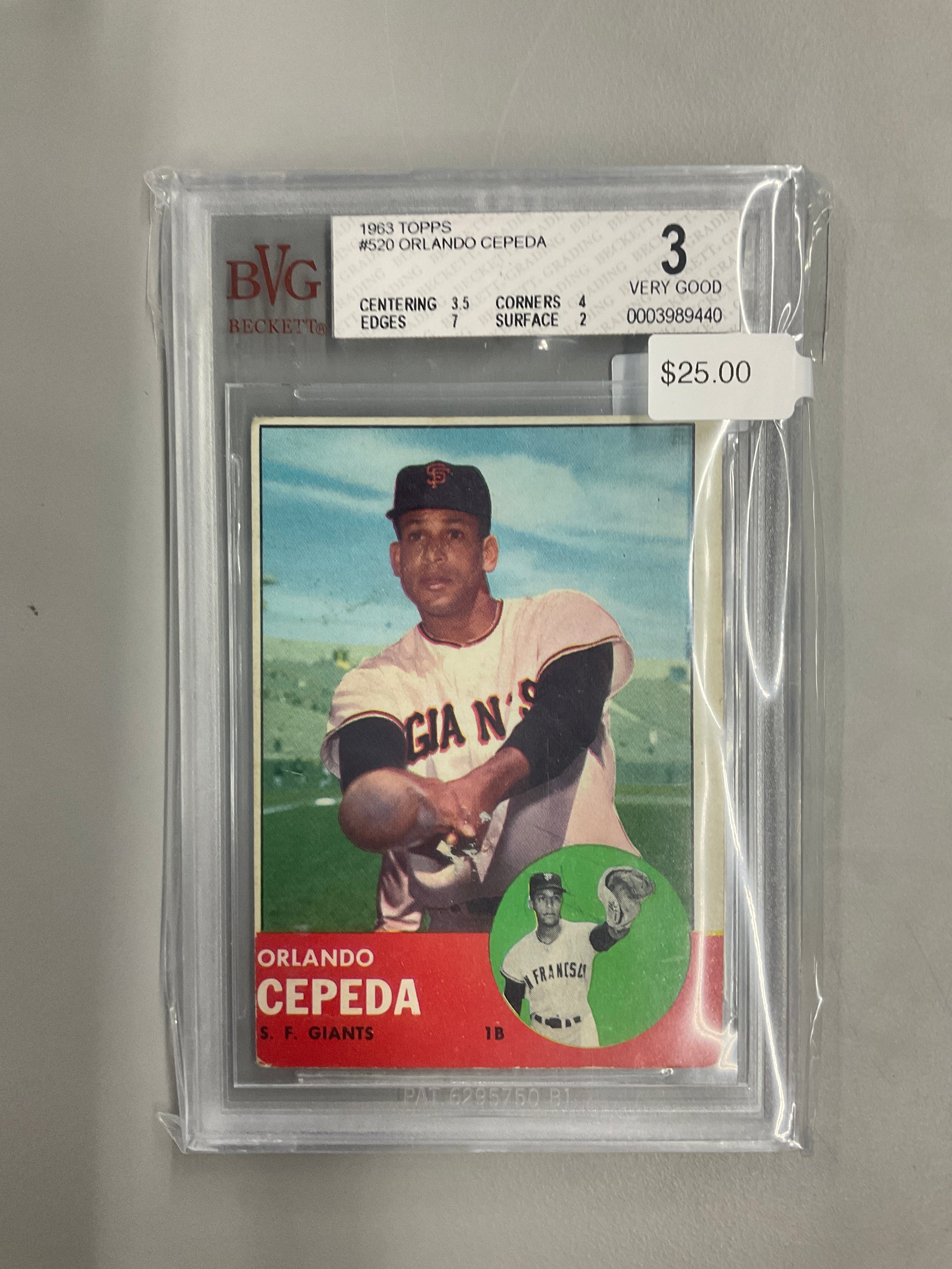 1963 Topps #520 Orlando Cepeda BVG 3