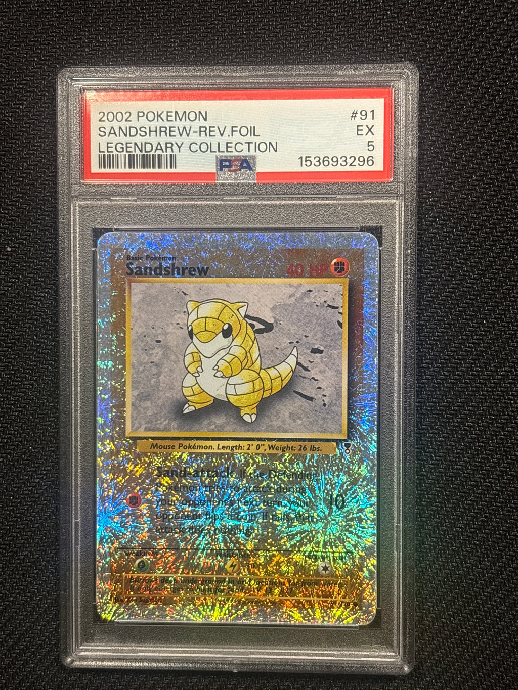 2002 Pokemon Legendary Collection Sandshrew Rev Foil 91 PSA 5