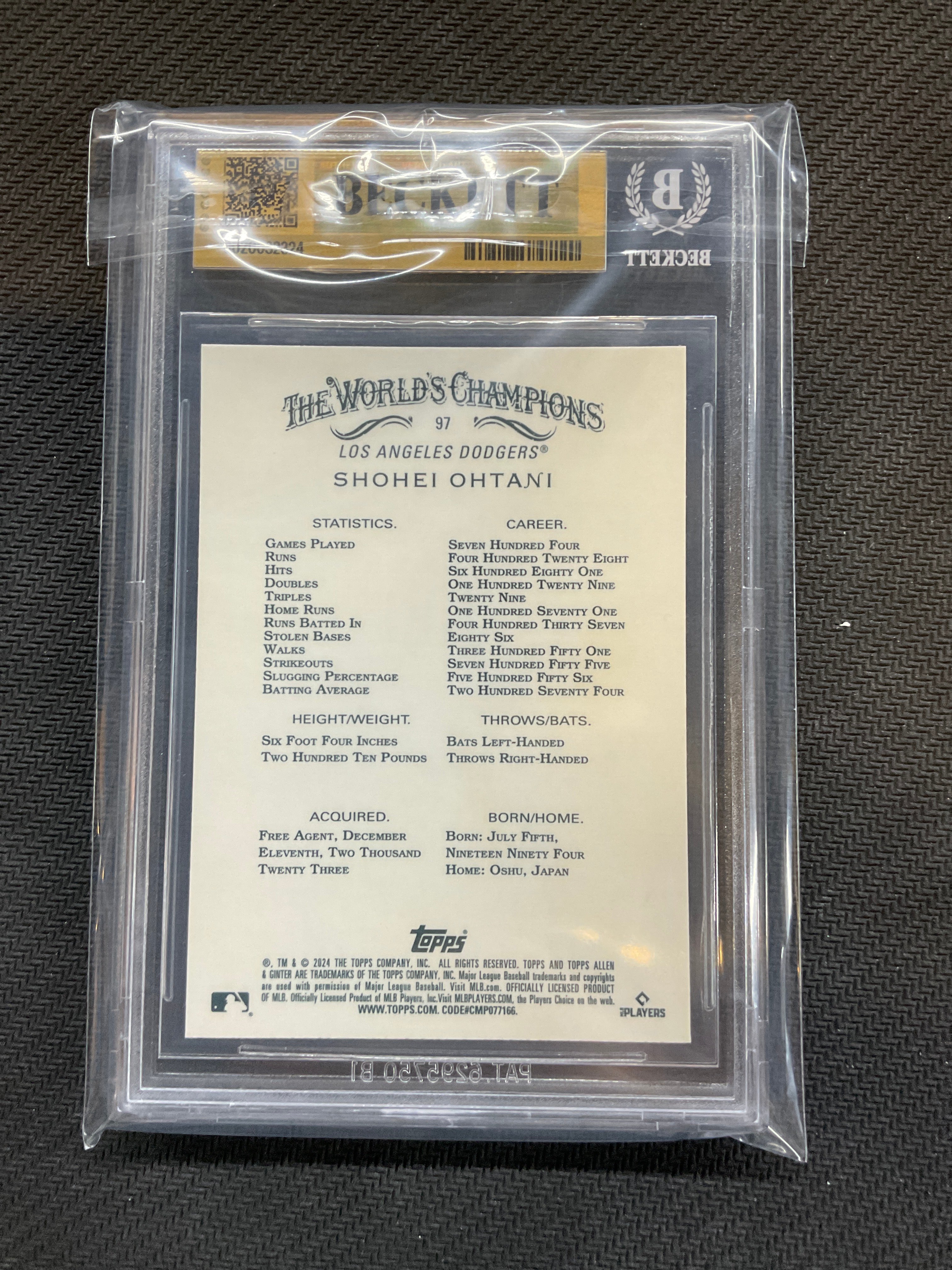 2024 Topps Allen & Ginter Chrome Shohei Ohtani BGS 9.5 Dodgers