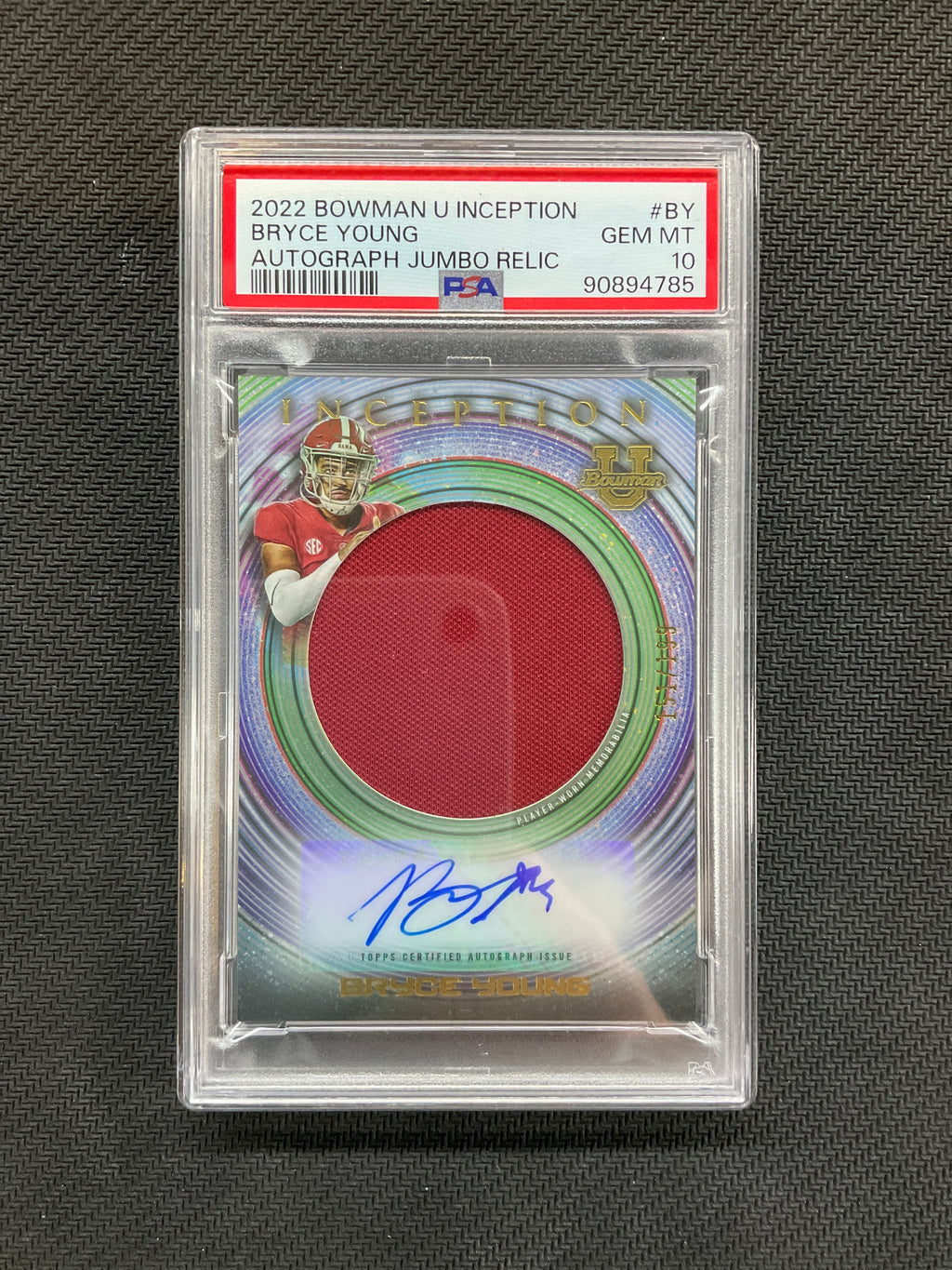 2022 Bowman U Inception Bryce Young Patch Auto /199 PSA 10 Alabama 785