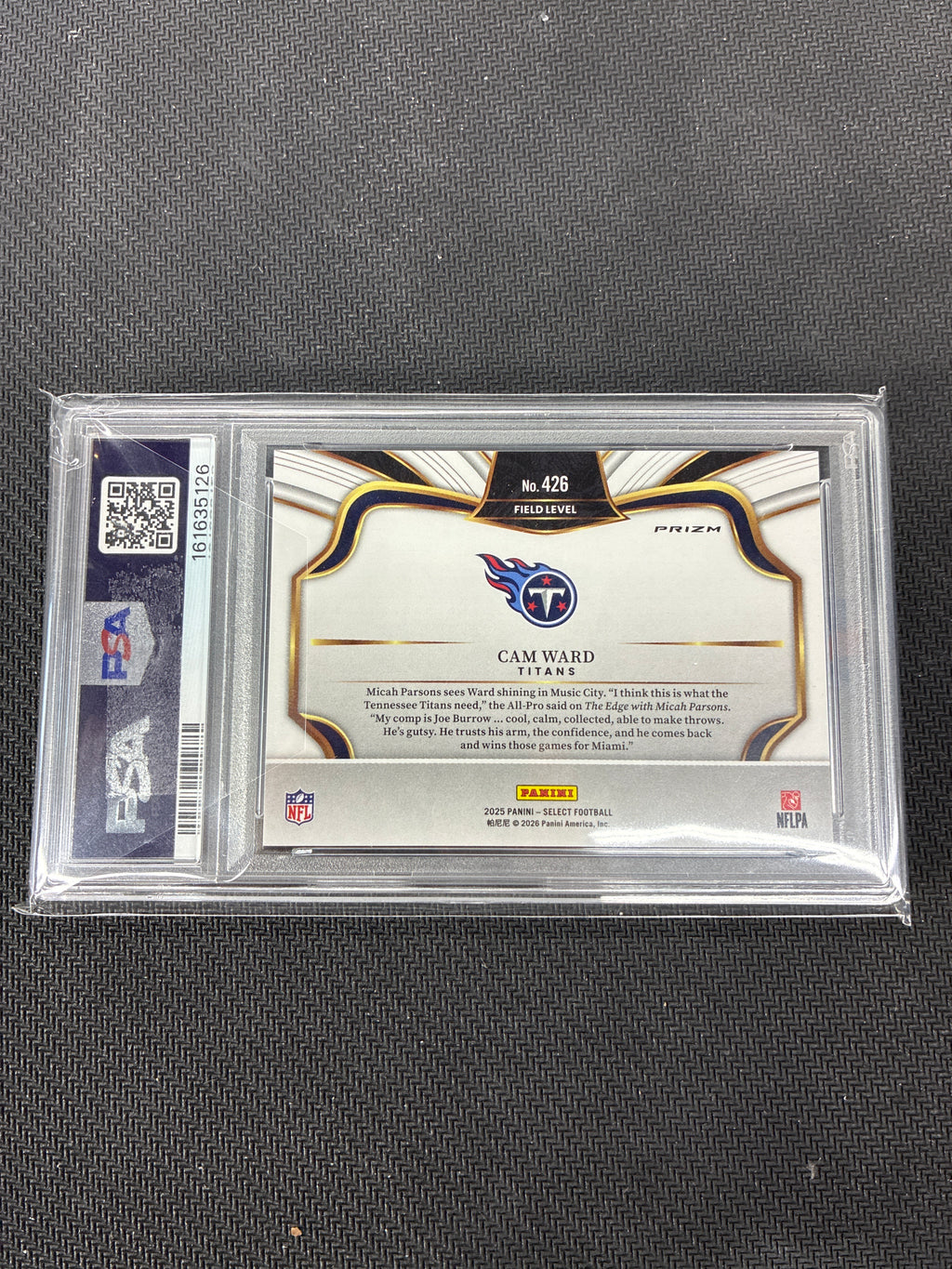 2025 Select Cam Ward Tiger Prizm Case Hit PSA 10 Titans