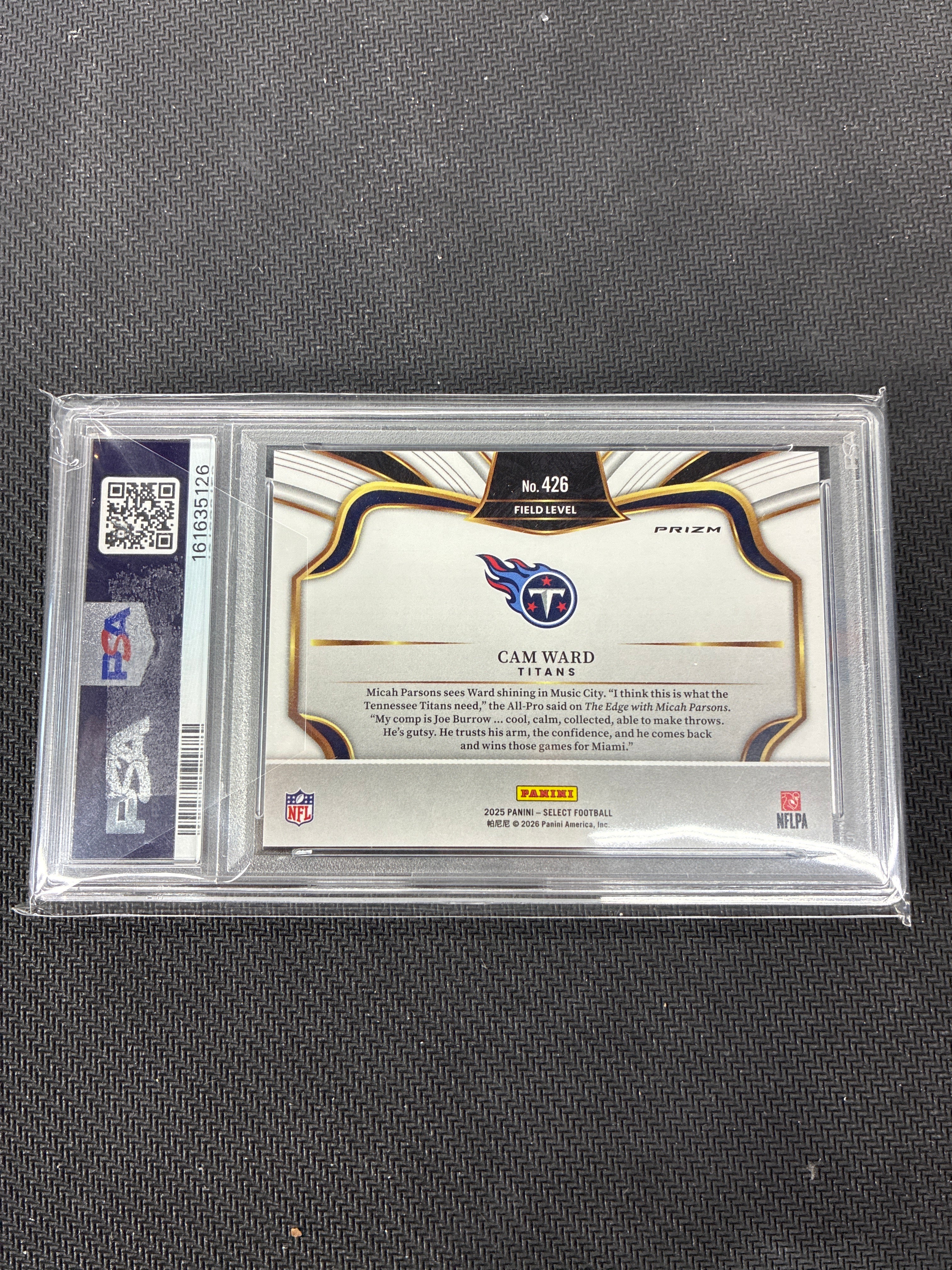 2025 Select Cam Ward Tiger Prizm Case Hit PSA 10 Titans