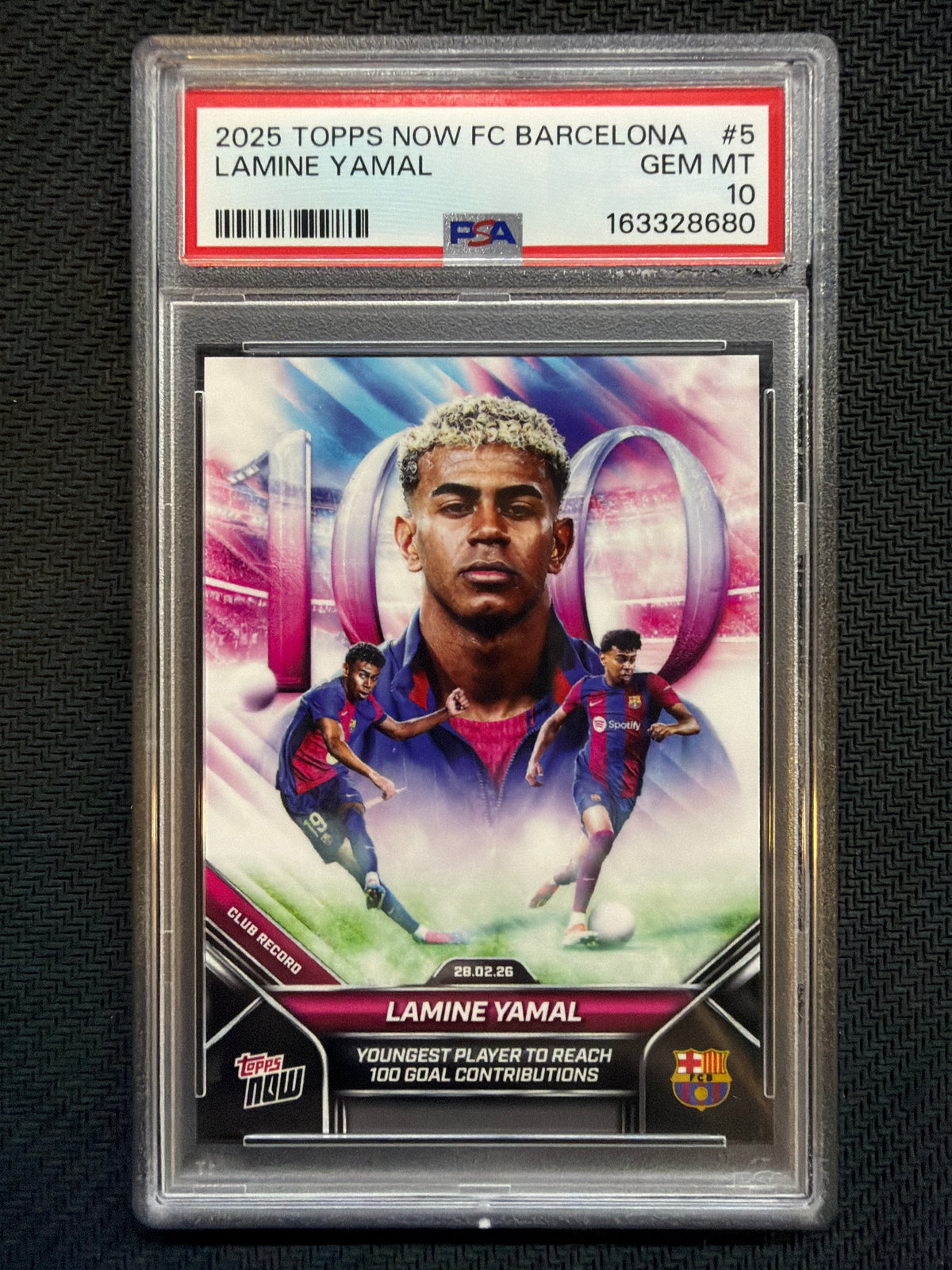 2025 Topps Now FC Barcelona Lamine Yamal #5 PSA 10 680