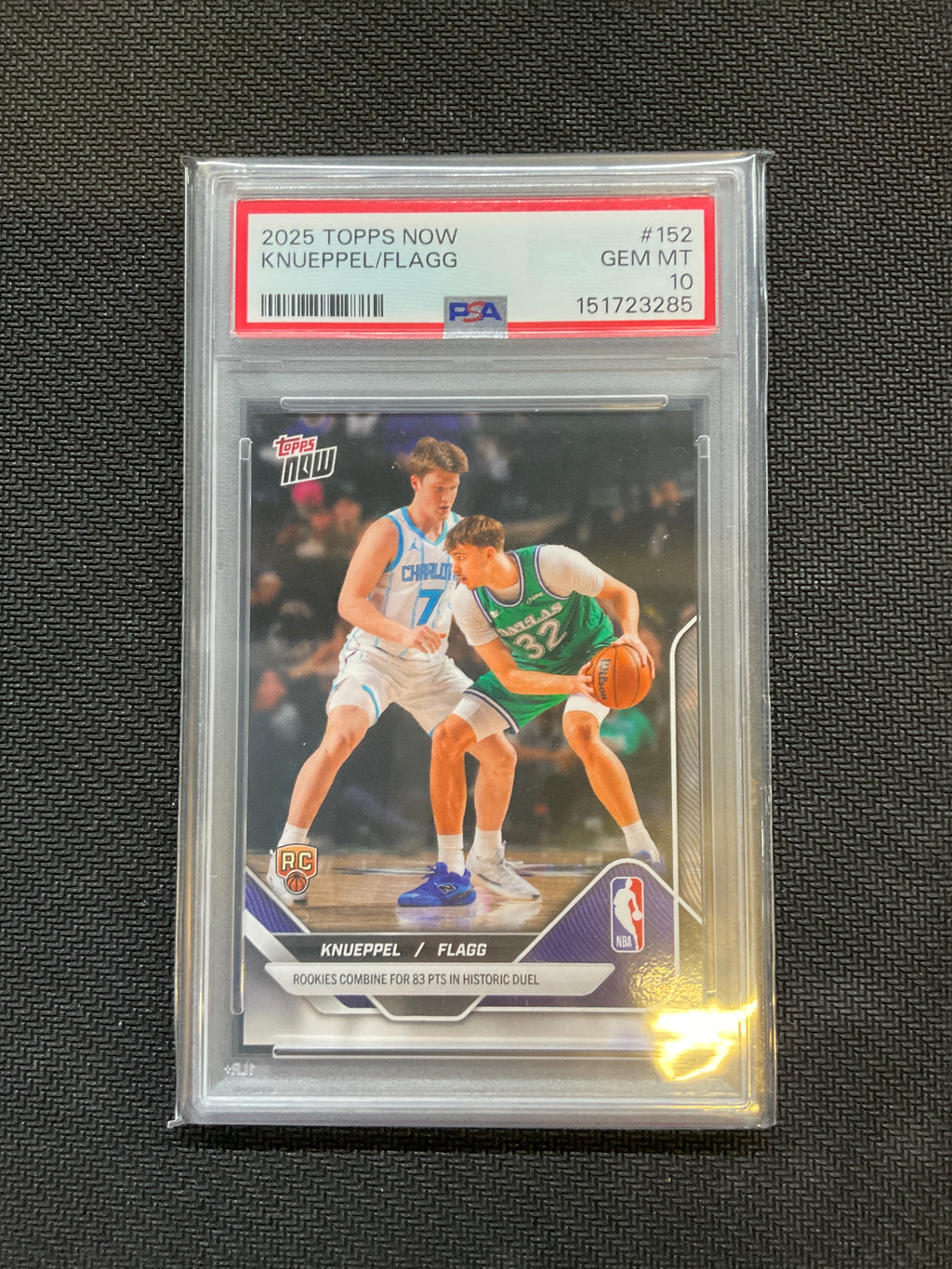 2025 Topps Now Knueppel/Flagg Rookie PSA 10 Mavericks Hornets 285