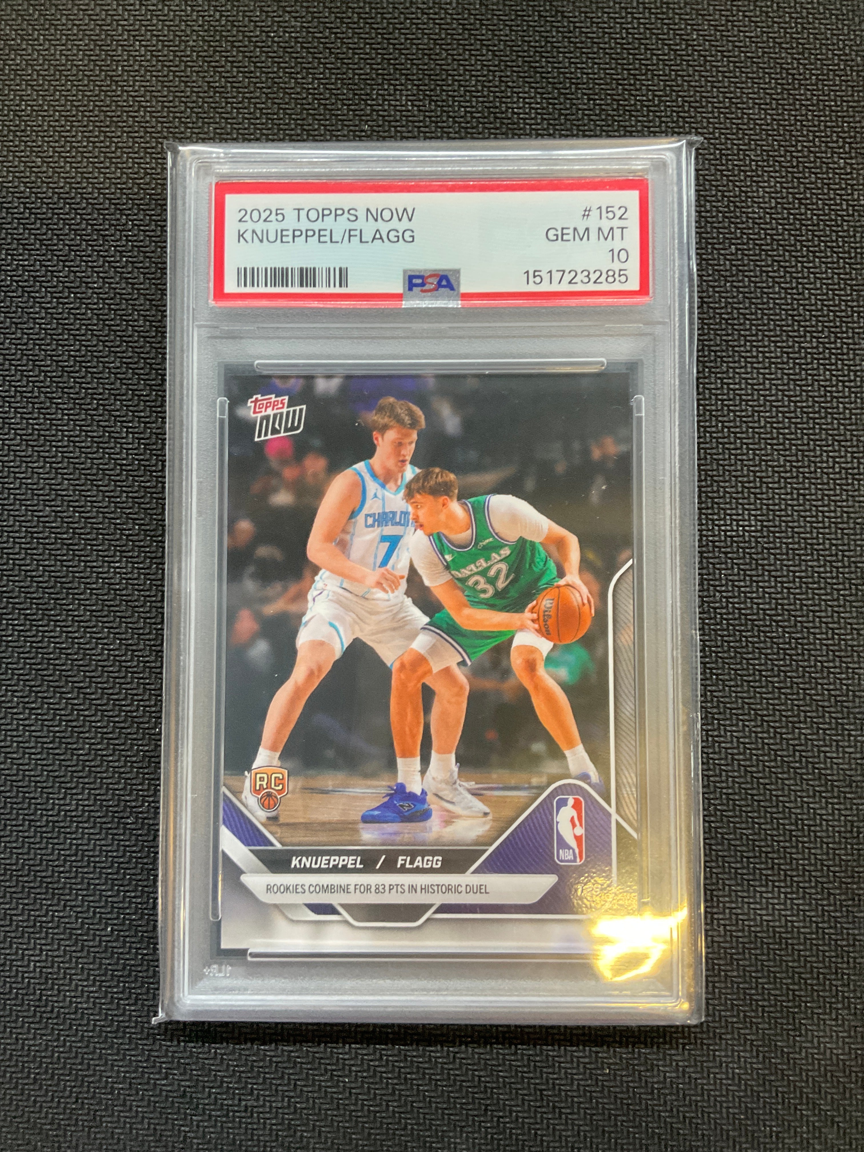 2025 Topps Now Knueppel/Flagg Rookie PSA 10 Mavericks Hornets 285