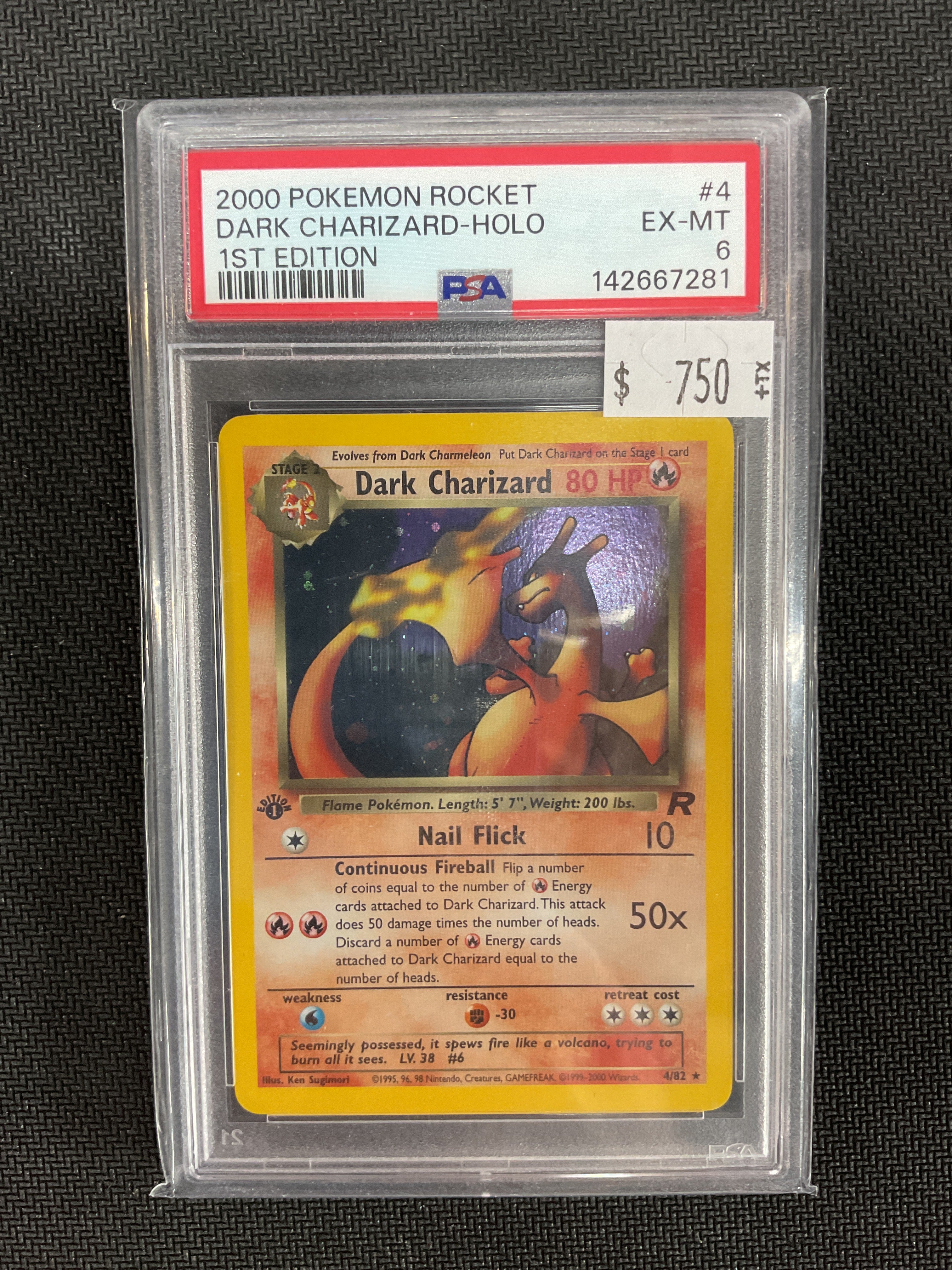 2000 Dark Charizard 4 Holo 1st Ed PSA 6