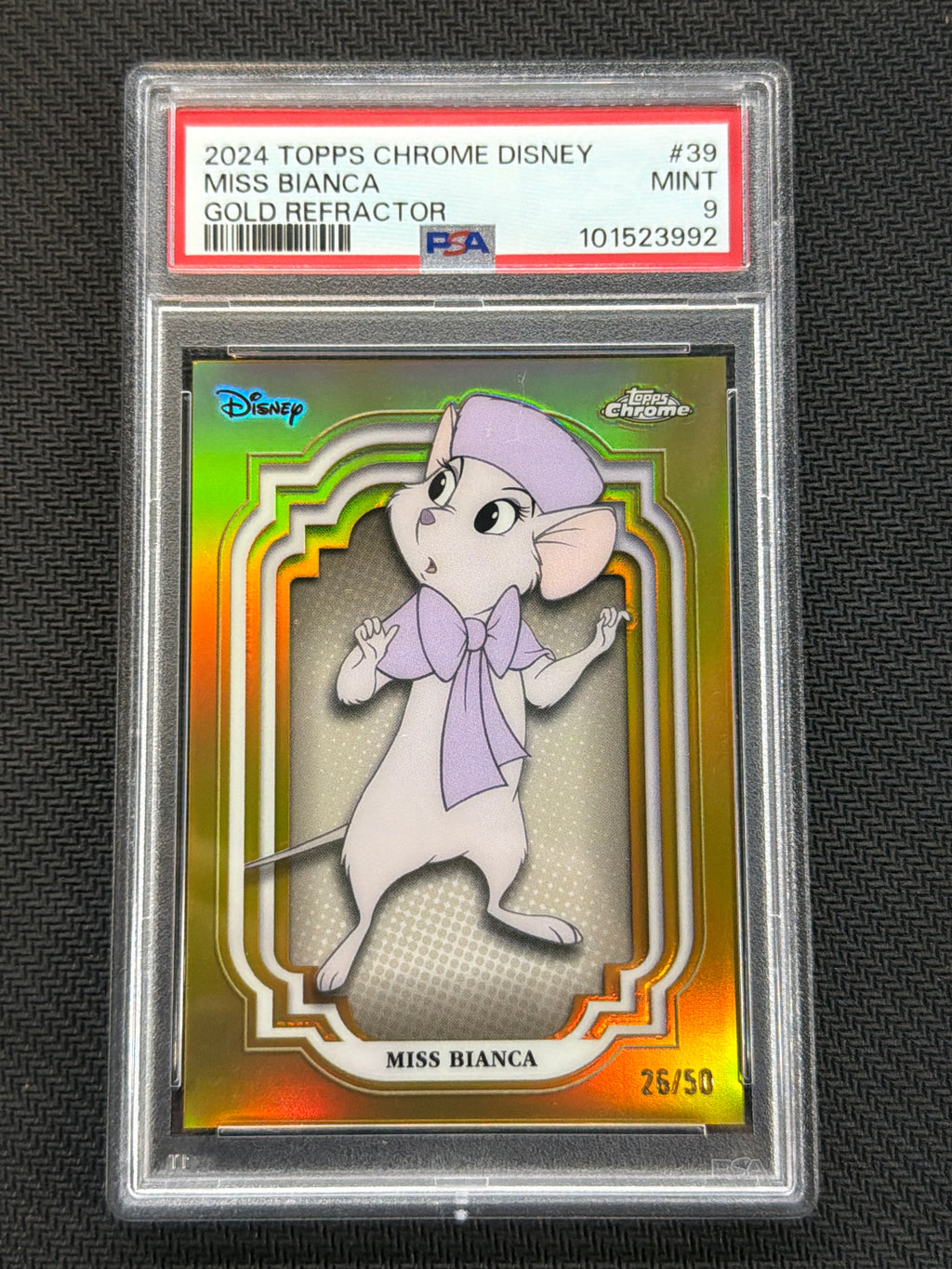 2024 Topps Chrome Disney Miss Bianca Gold /50 PSA 9 992