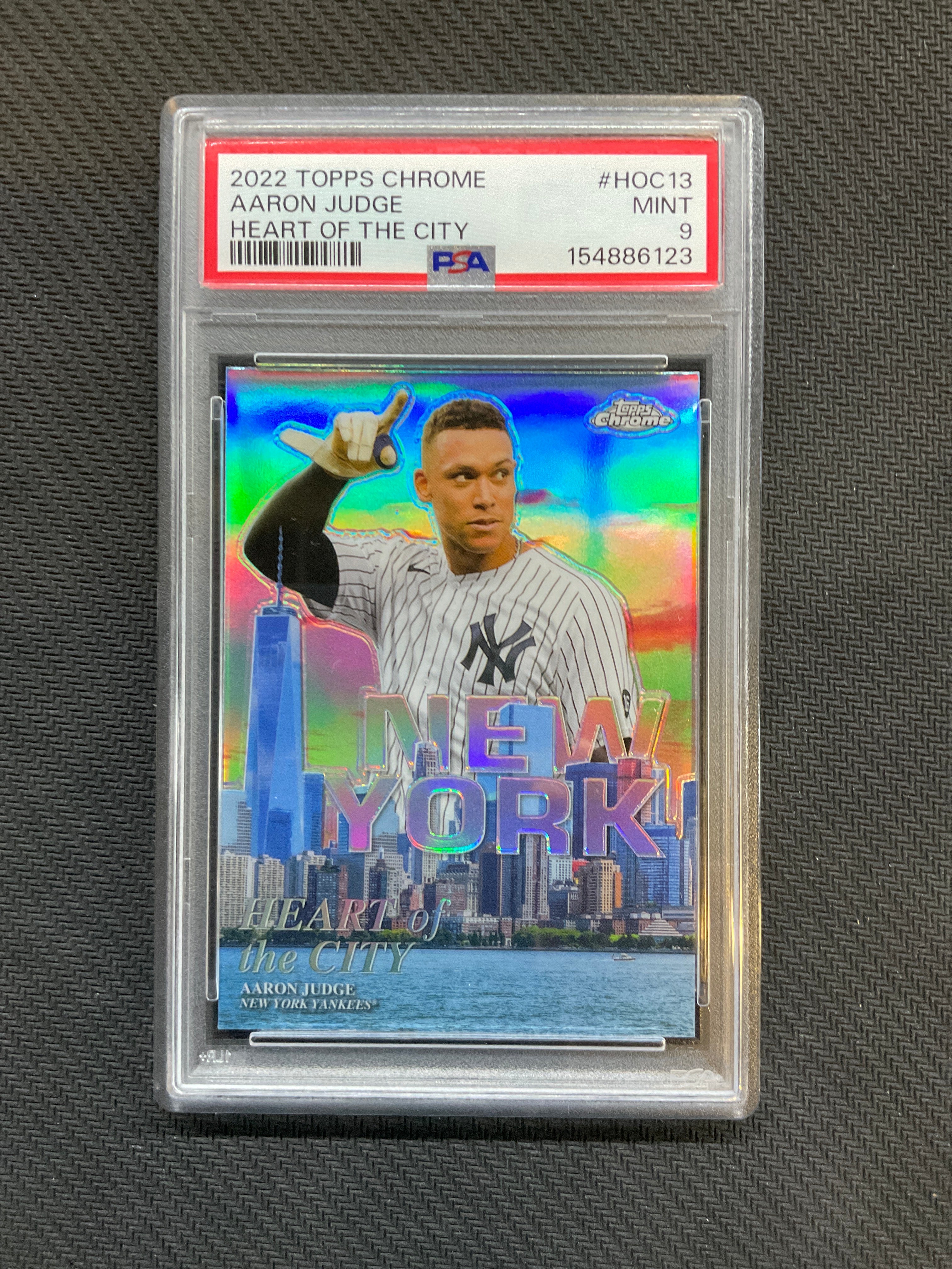 2022 Topps Chrome Aaron Judge Heart Of The City PSA 9