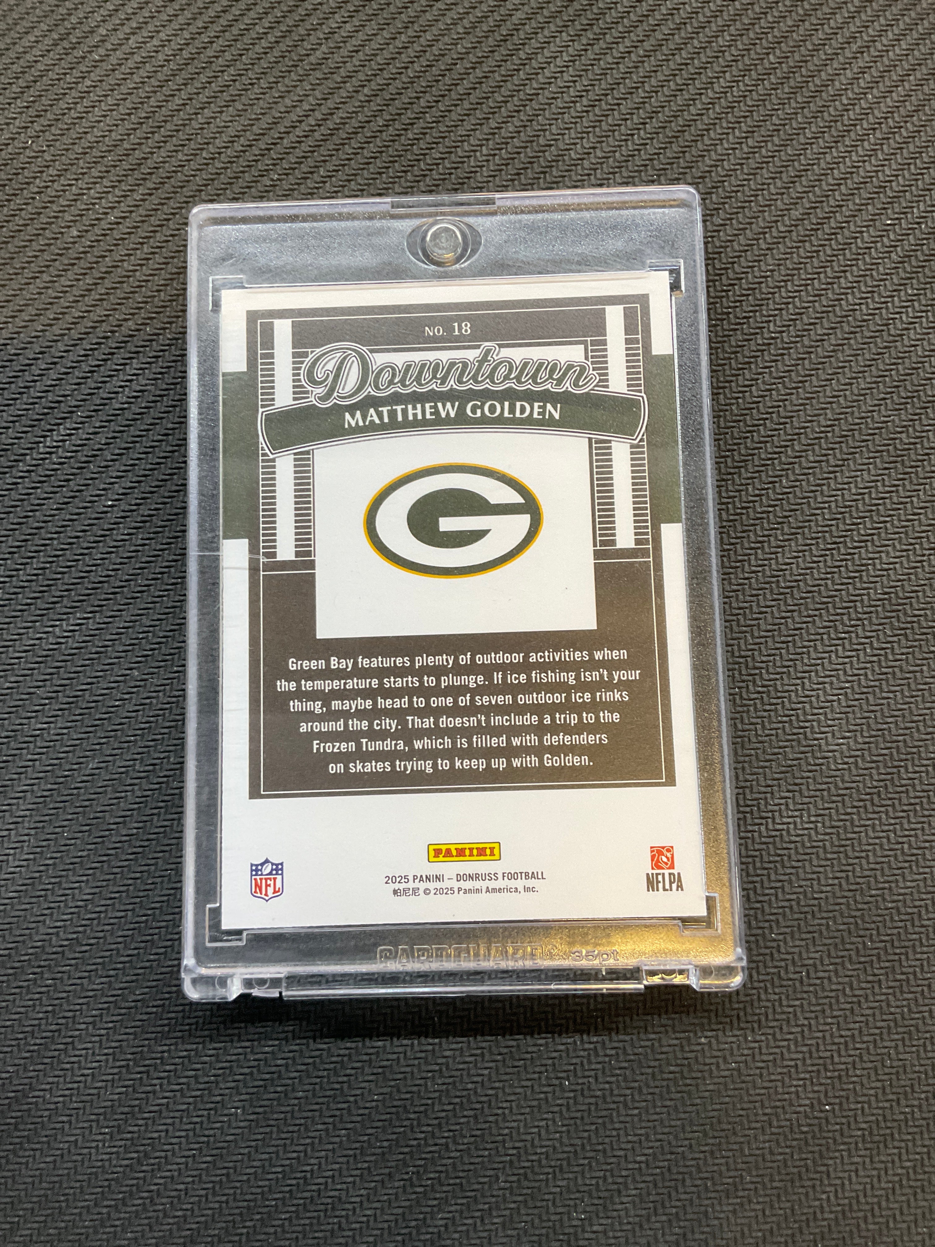2025 Donruss Matthew Golden Rookie Downtown! #18 Packers