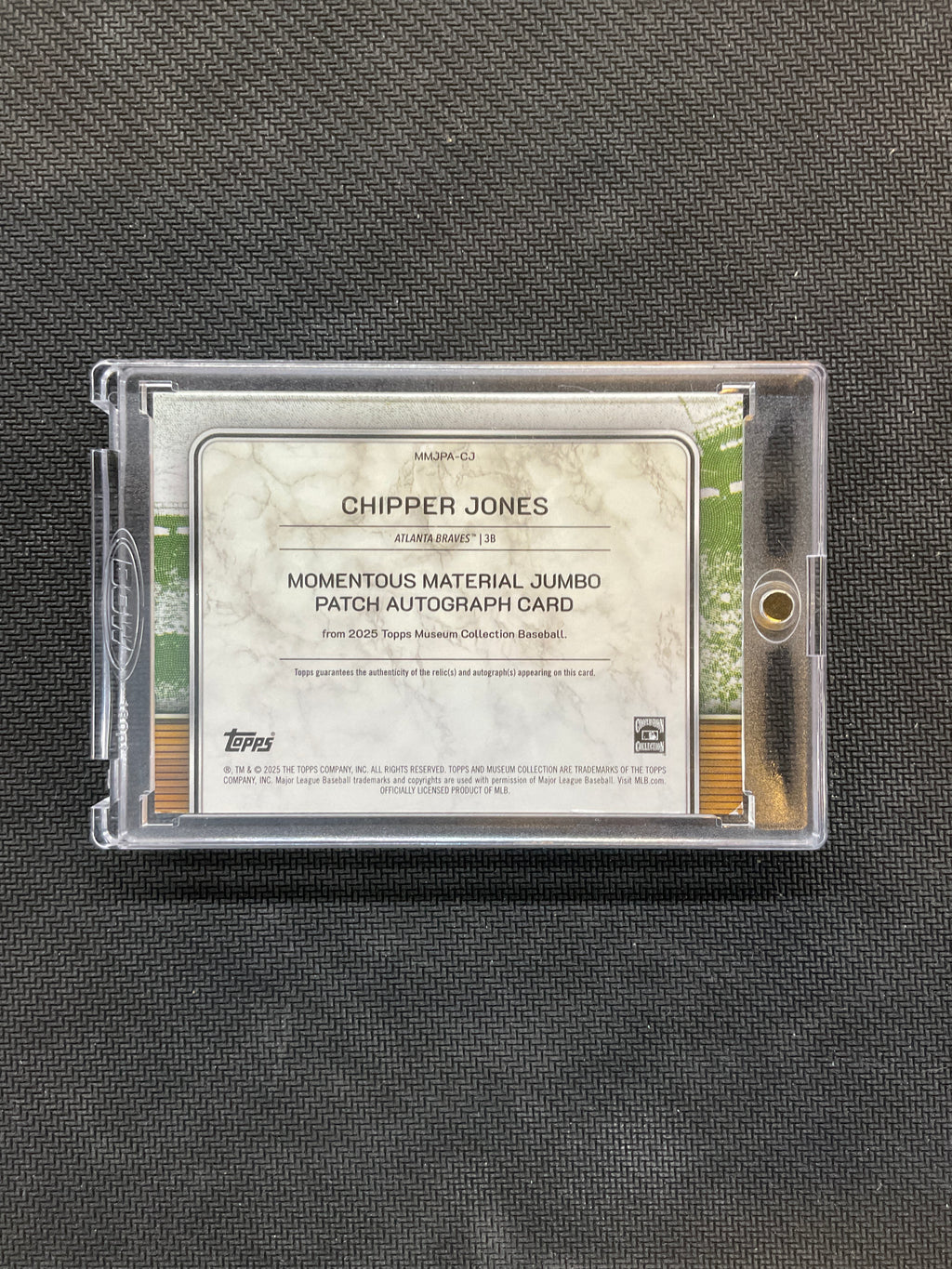 2025 Topps Museum Chipper Jones Patch Auto /10 Braves