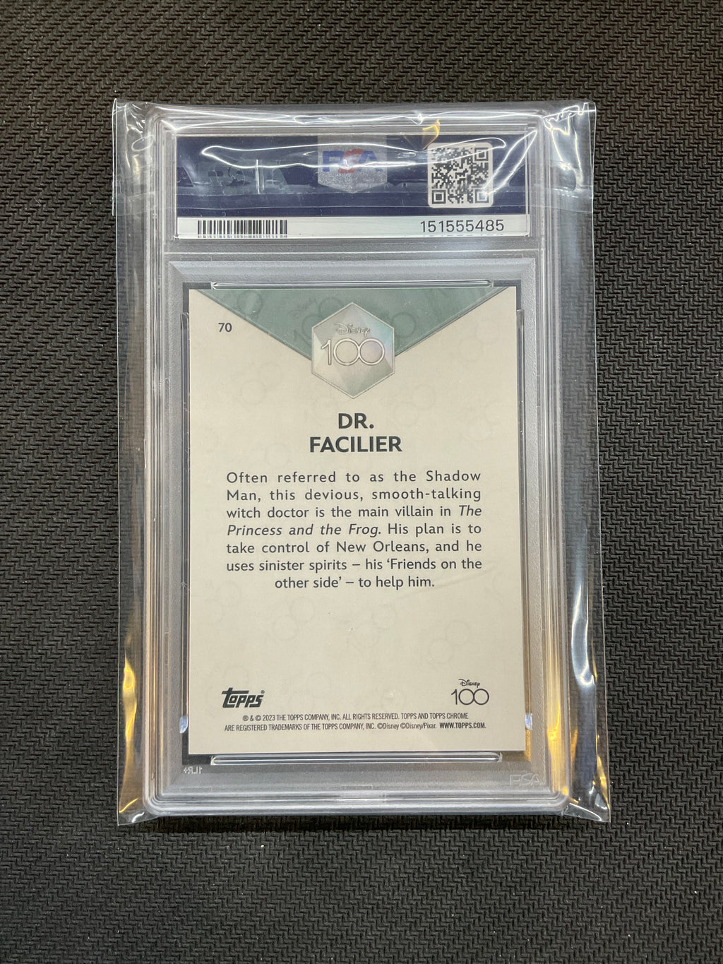 2023 Topps Chrome Disney 100 Dr. Facilier Pink /399 PSA 10 485
