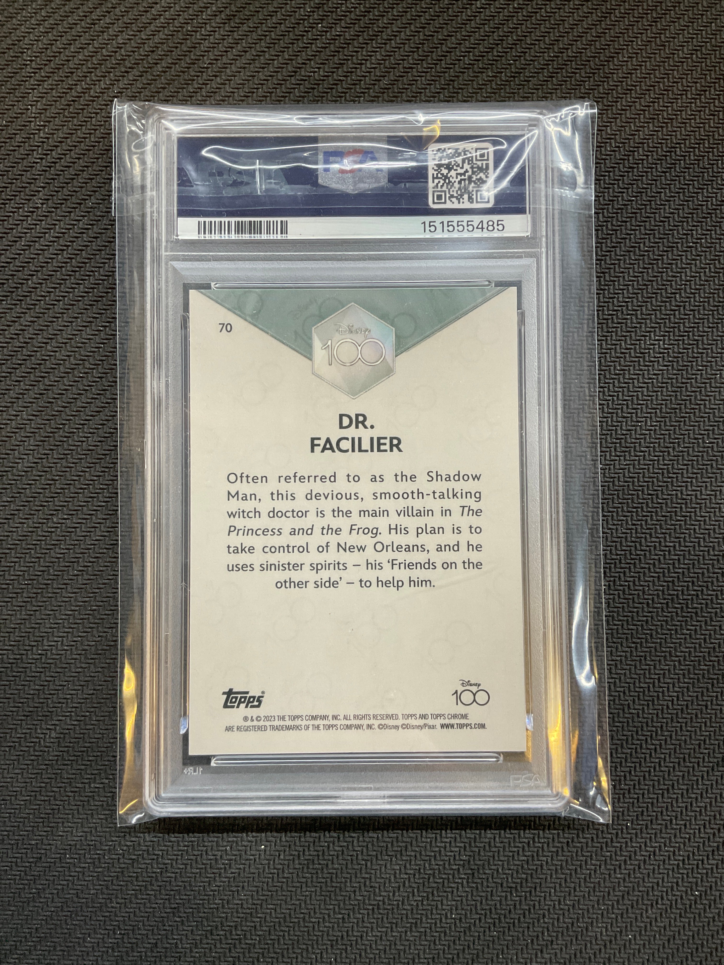 2023 Topps Chrome Disney 100 Dr. Facilier Pink /399 PSA 10 485