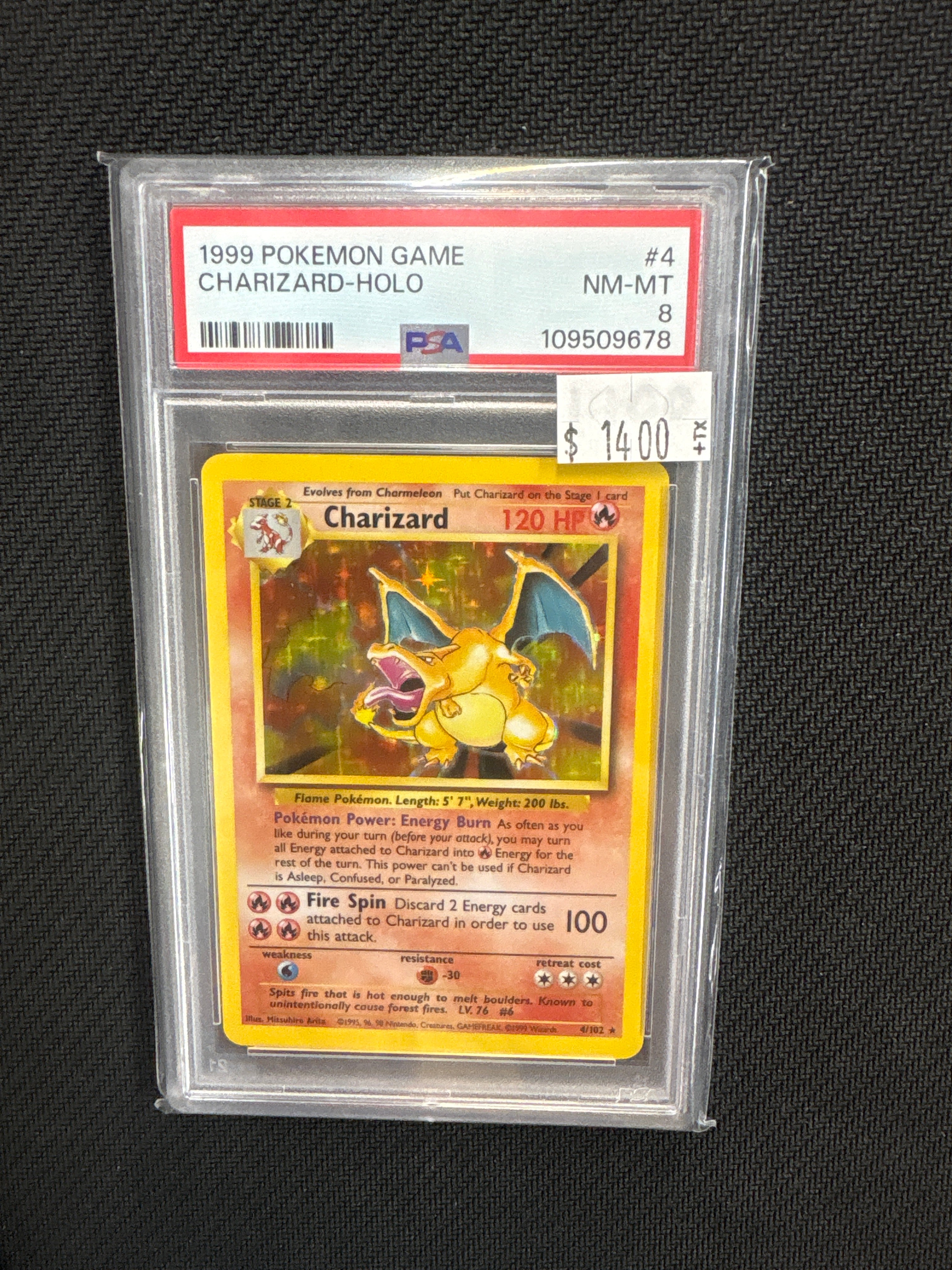 1999 Pokemon Charizard Holo 4 PSA 8 678
