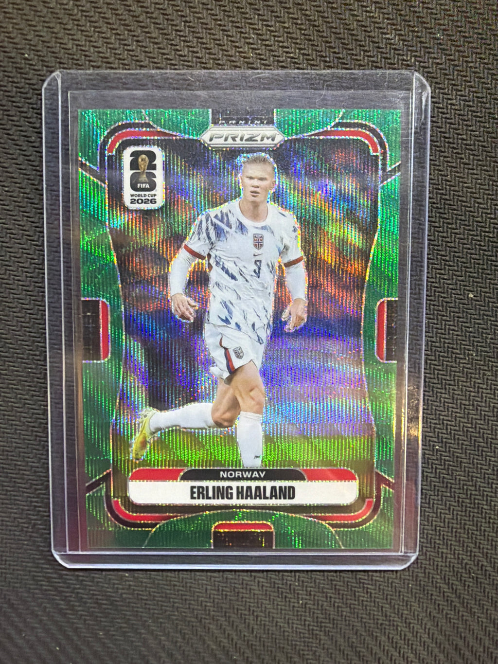 2026 Panini Prizm FIFA World Cup Soccer Erling Haaland Green Wave /5 Norway