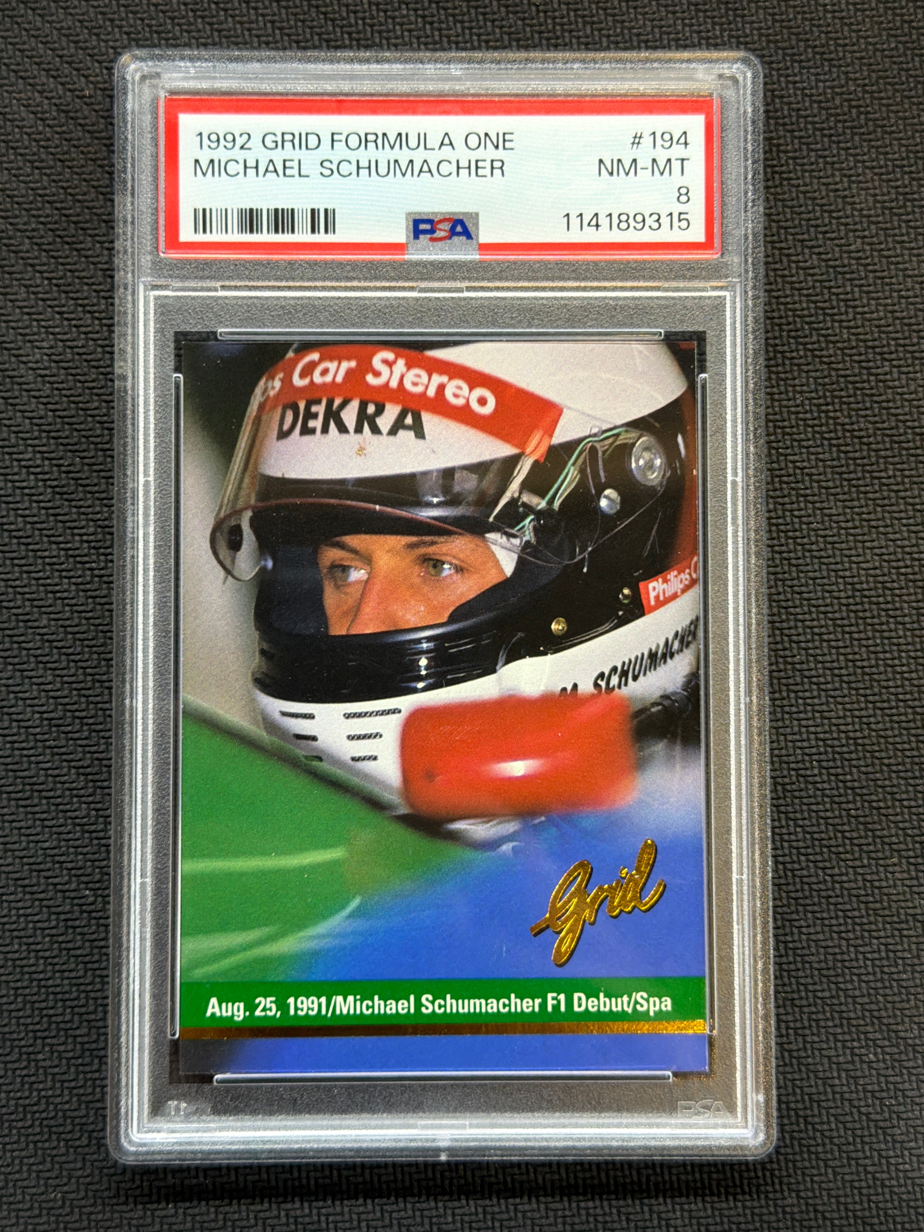 1992 Grid F1 Formula 1 Michael Schumacher Rookie #194 PSA 8