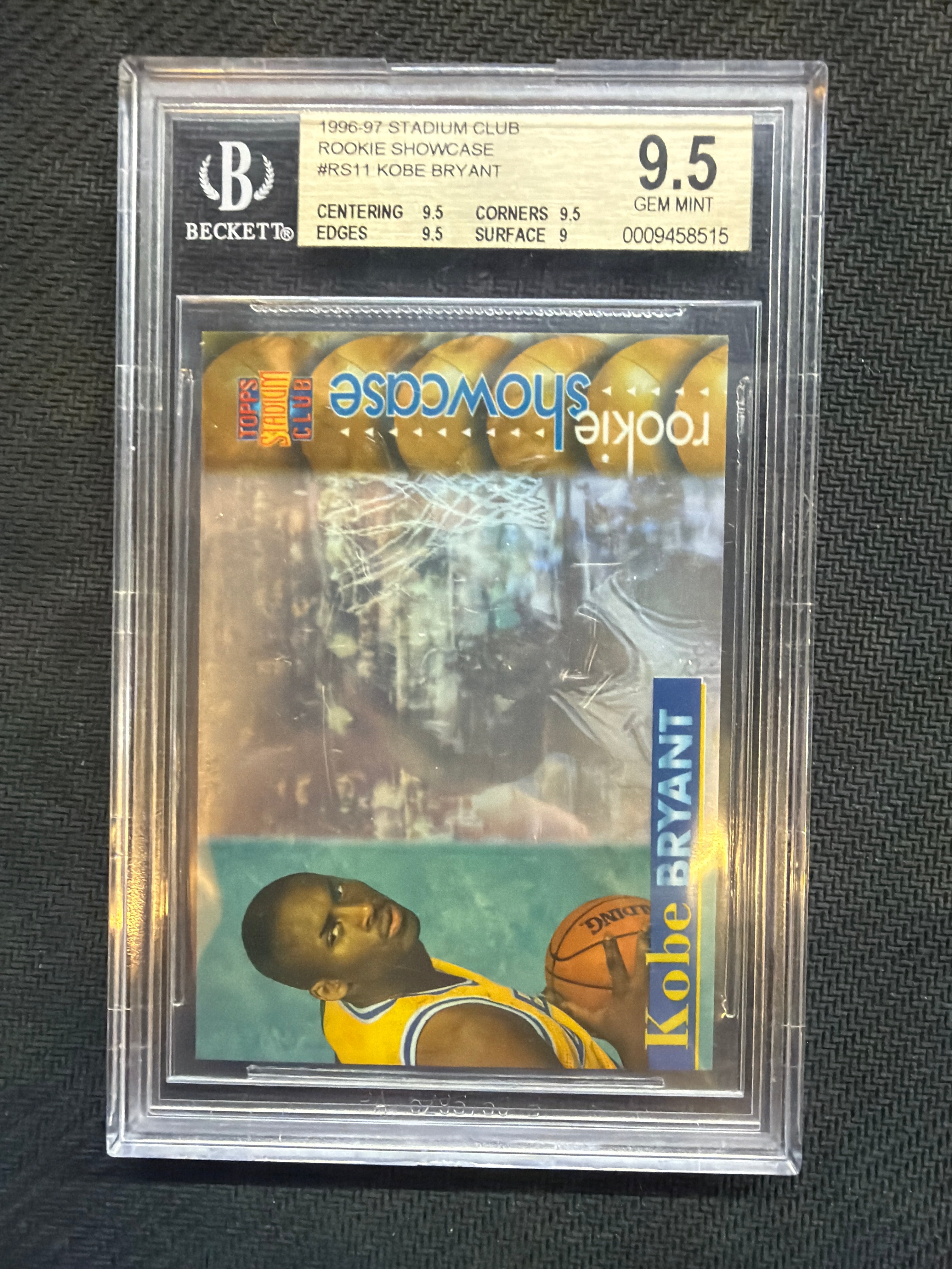 1996-97 Stadium Club Kobe Bryant Rookie Showcase BGS 9.5 Rookie