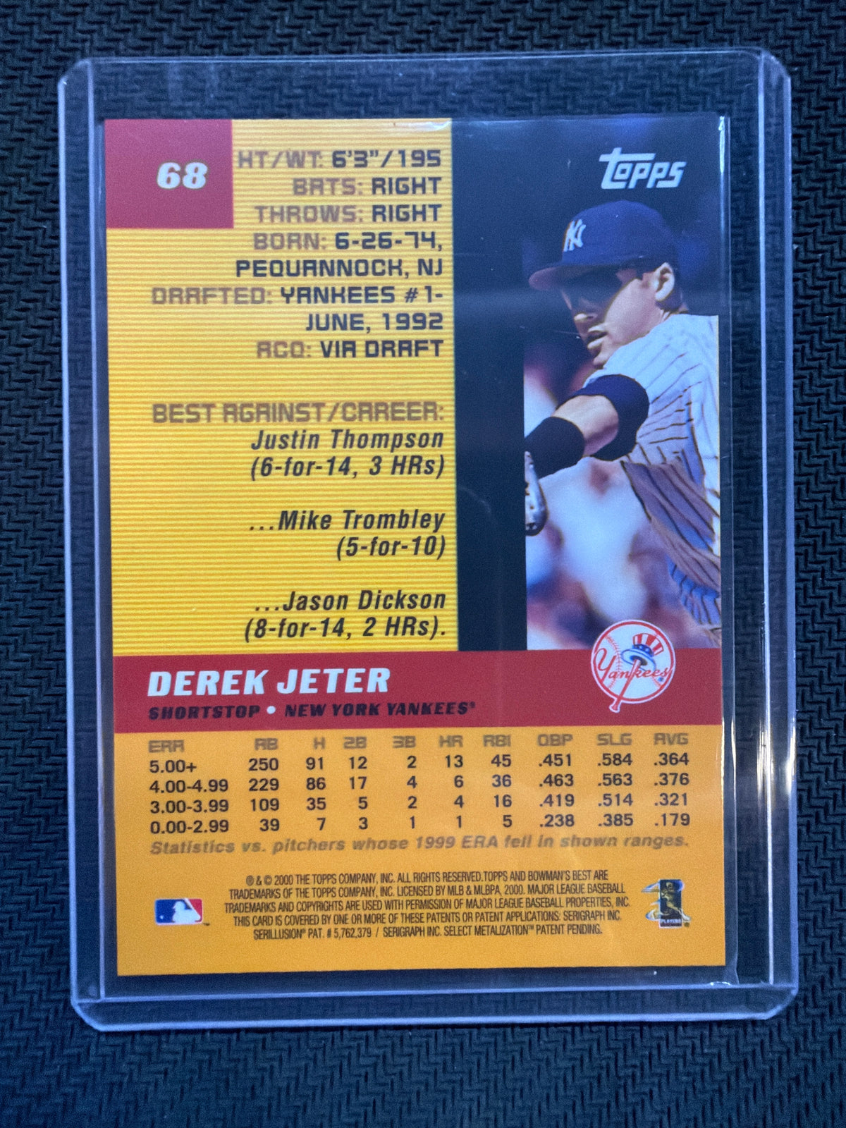2000 Bowman's Best Derek Jeter Refractor #68 Yankees