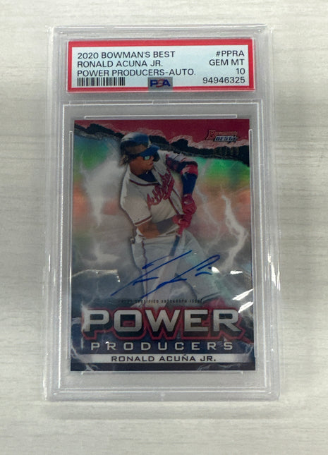 2020 Bowman Best Ronald Acuna Jr. Power Auto /99 PSA 10