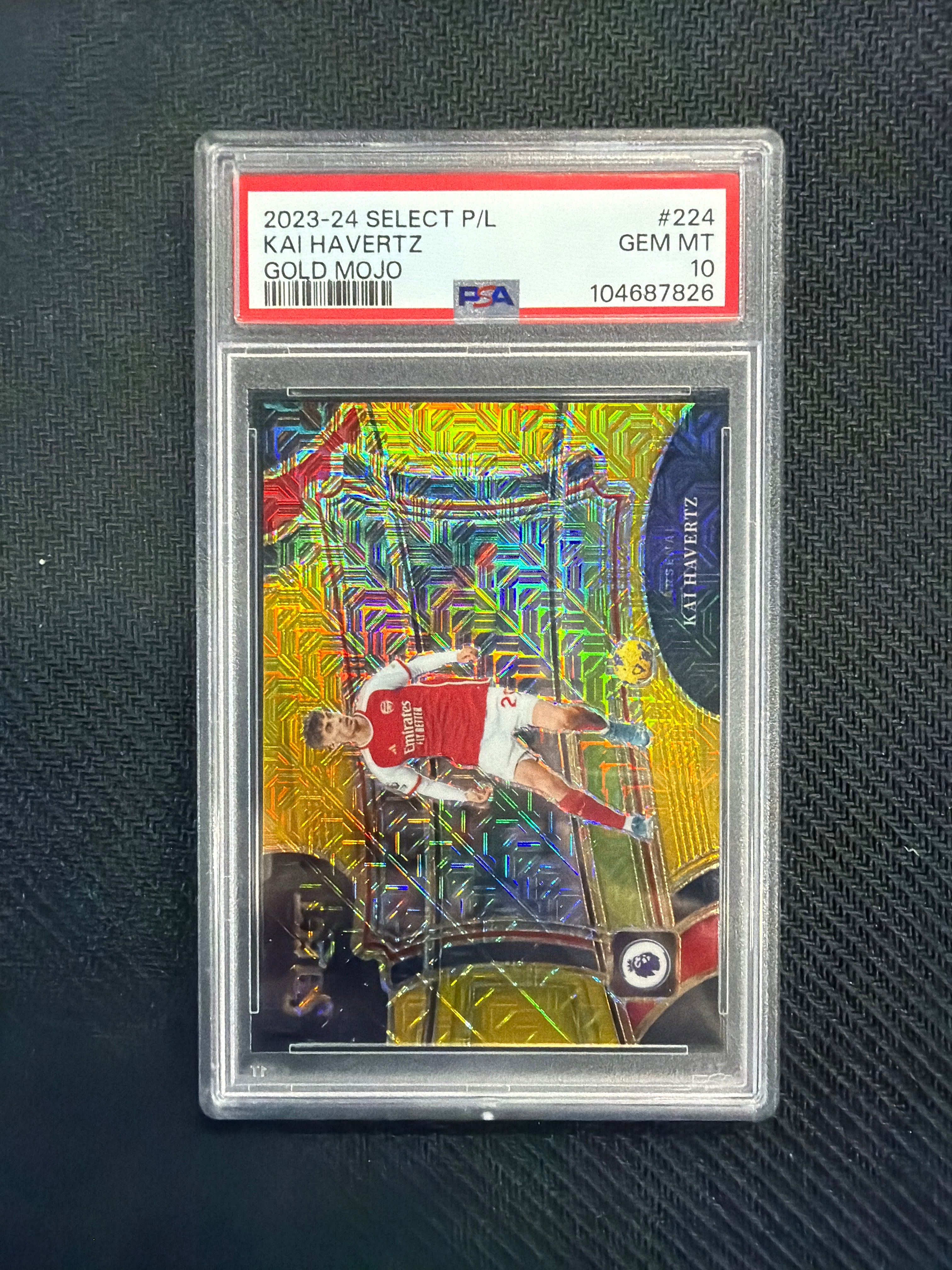 2023-24 Panini Select Premier League Kai Habertz Gold Mojo /10 PSA 10