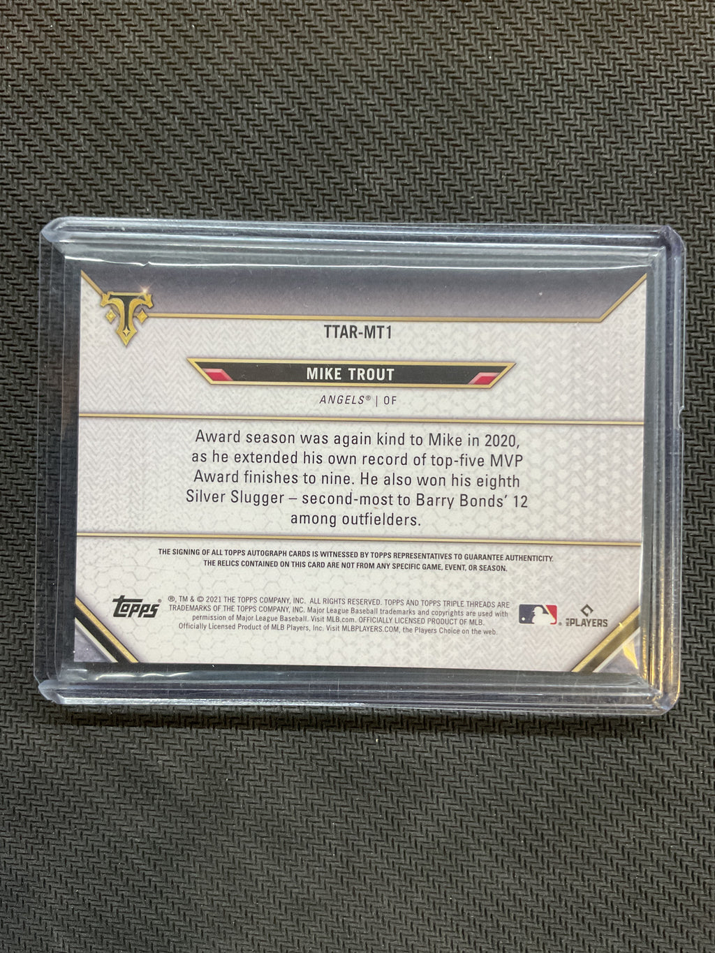2021 Topps Triple Threads Mike Trout Autograph Relic /9 Angels