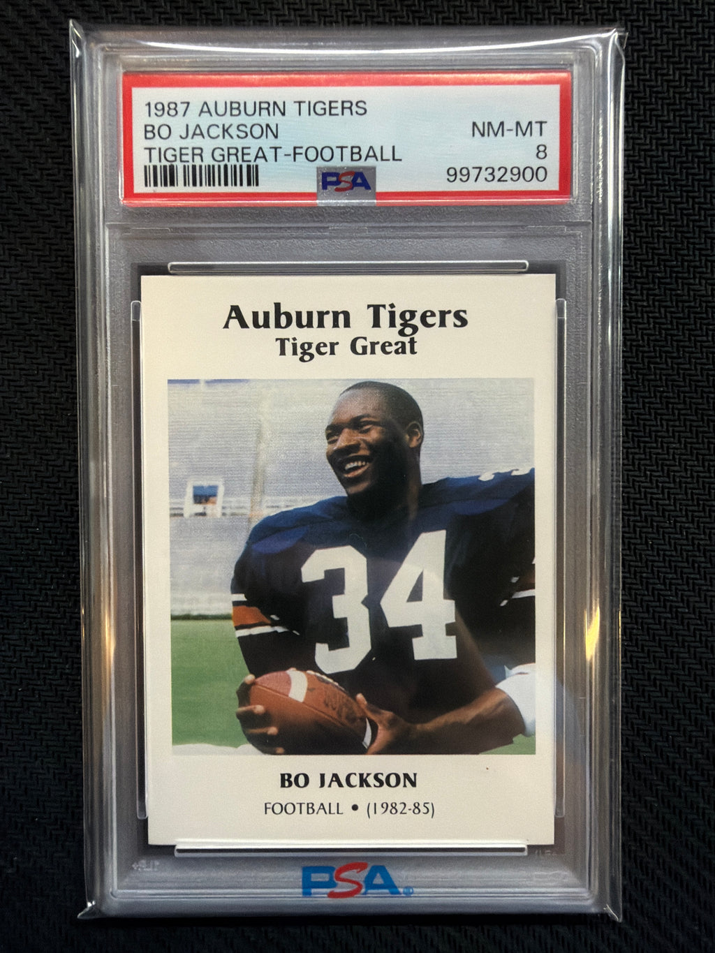1987 Auburn Tigers Bo Jackson Tiger Great Football PSA 8 Auburn