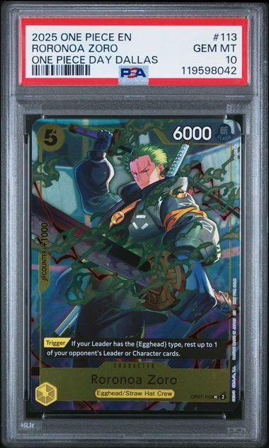2025 One Piece Day Dallas Roronoa Zoro 113 PSA 10