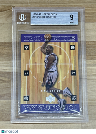 1998 Upper Deck Vince Carter Rookie BGS 9 Raptors