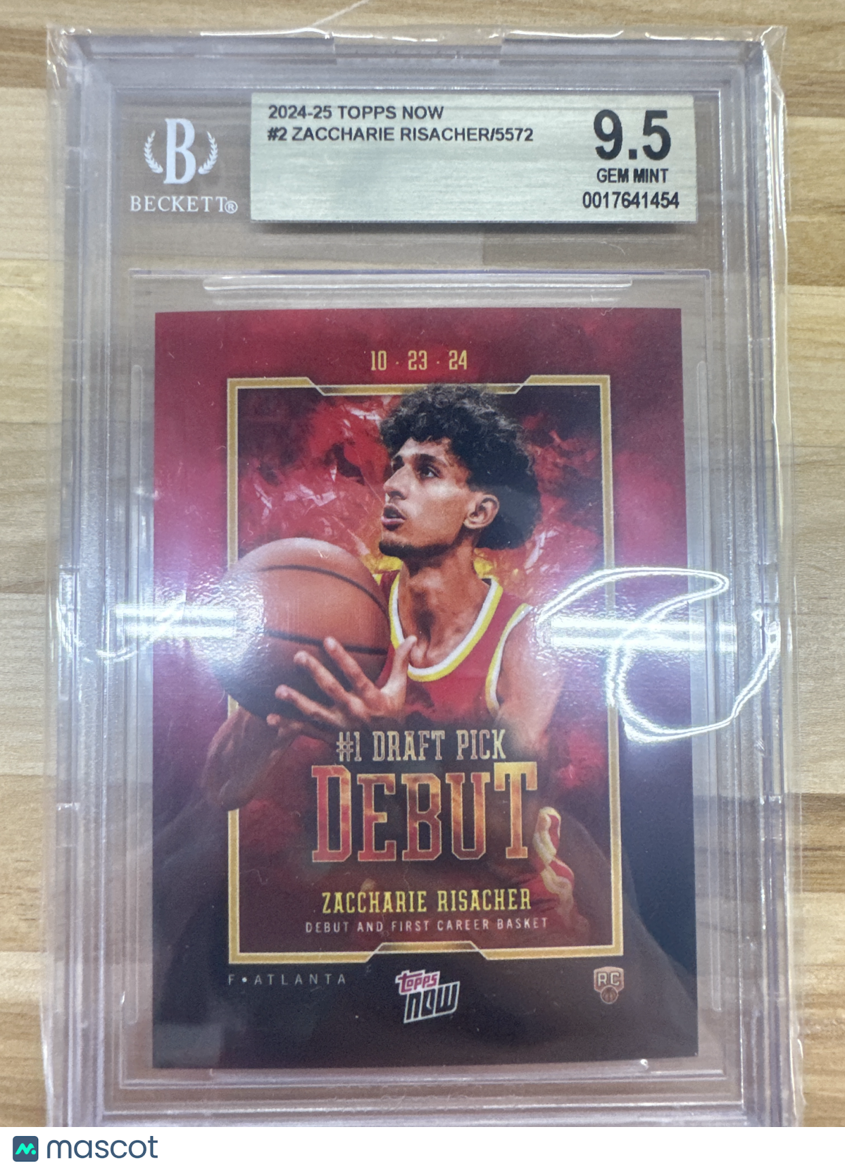 2024-25 Topps Now Zaccharie Risacher #2 BGS 9.5