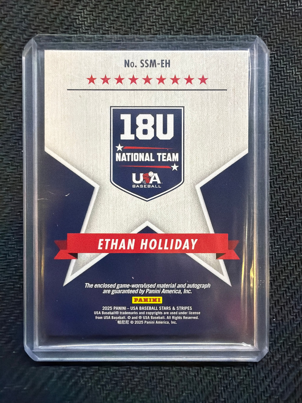 2025 Panini USA Stars & Stripes Ethan Holliday Patch Auto