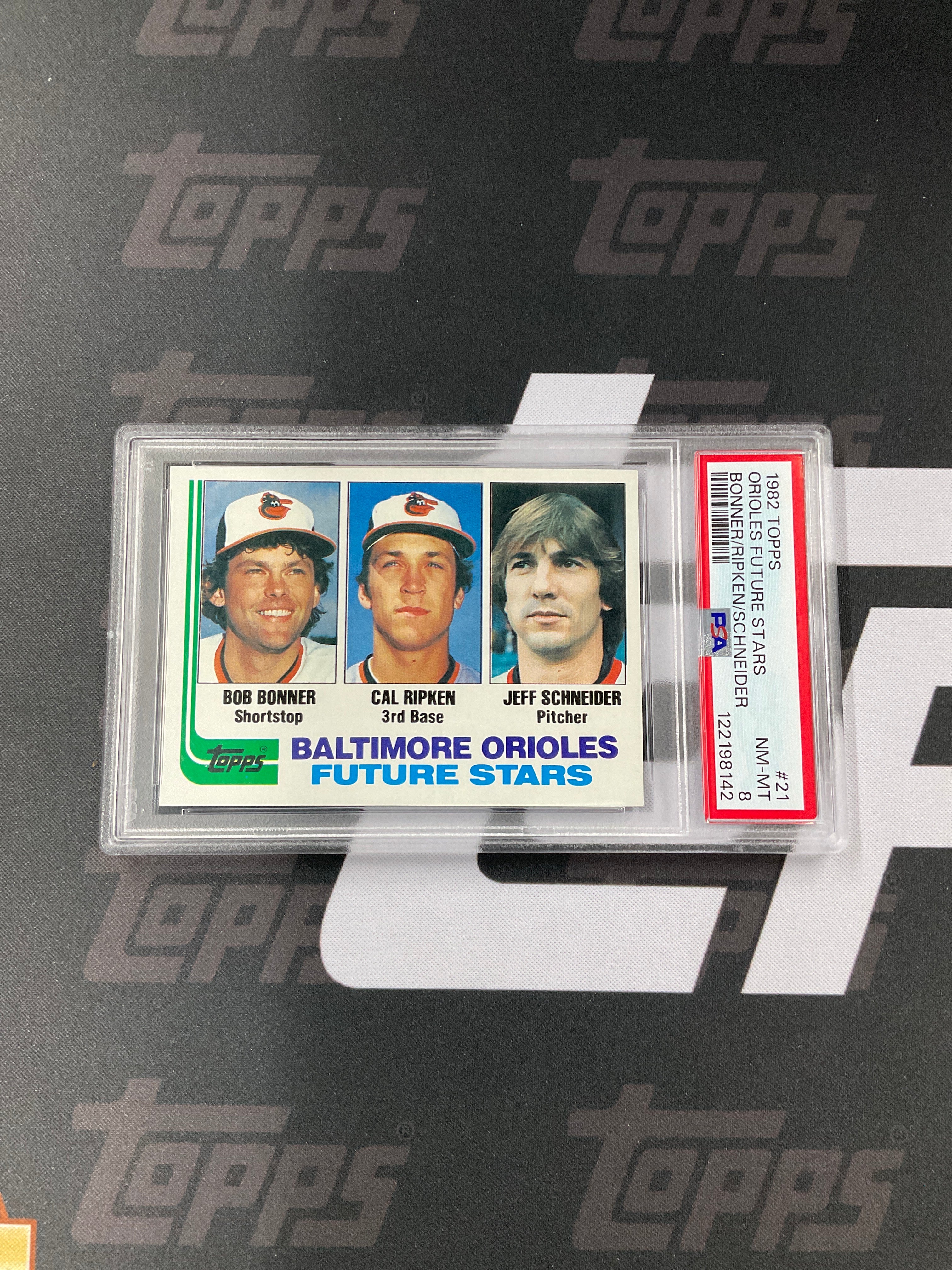 1982 Topps Bonner Ripken Schneider Rookie PSA 8 Orioles