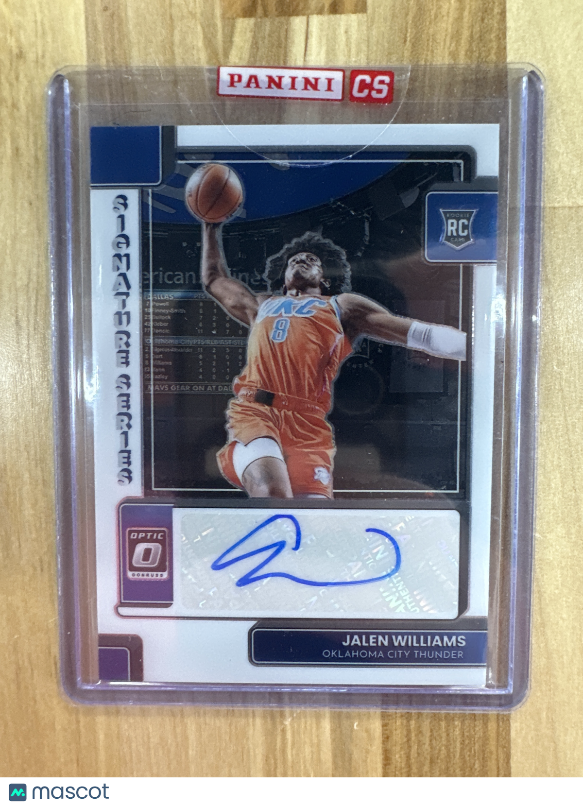 2022 Optic Jalen Williams Rookie Auto Signature Series