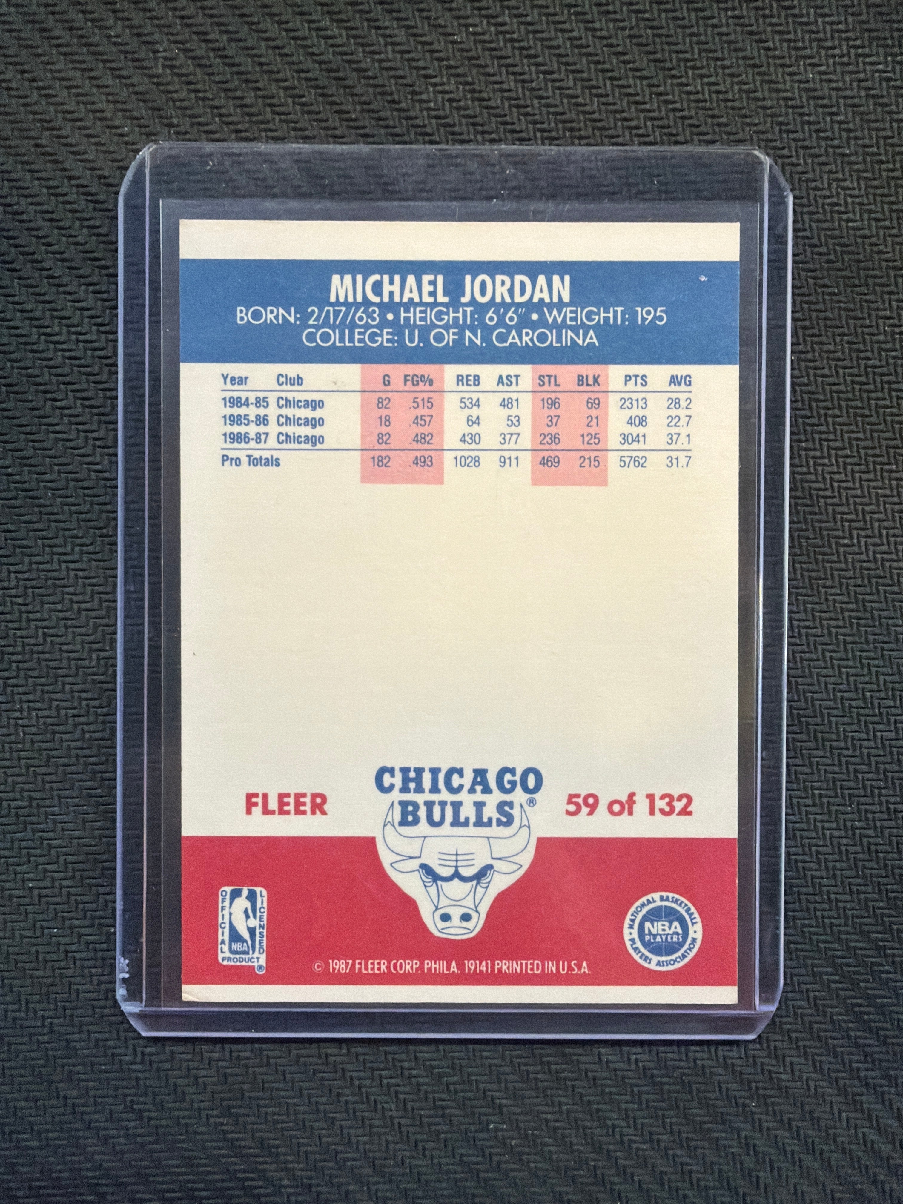1987 Fleer Michael Jordan #59 Bulls
