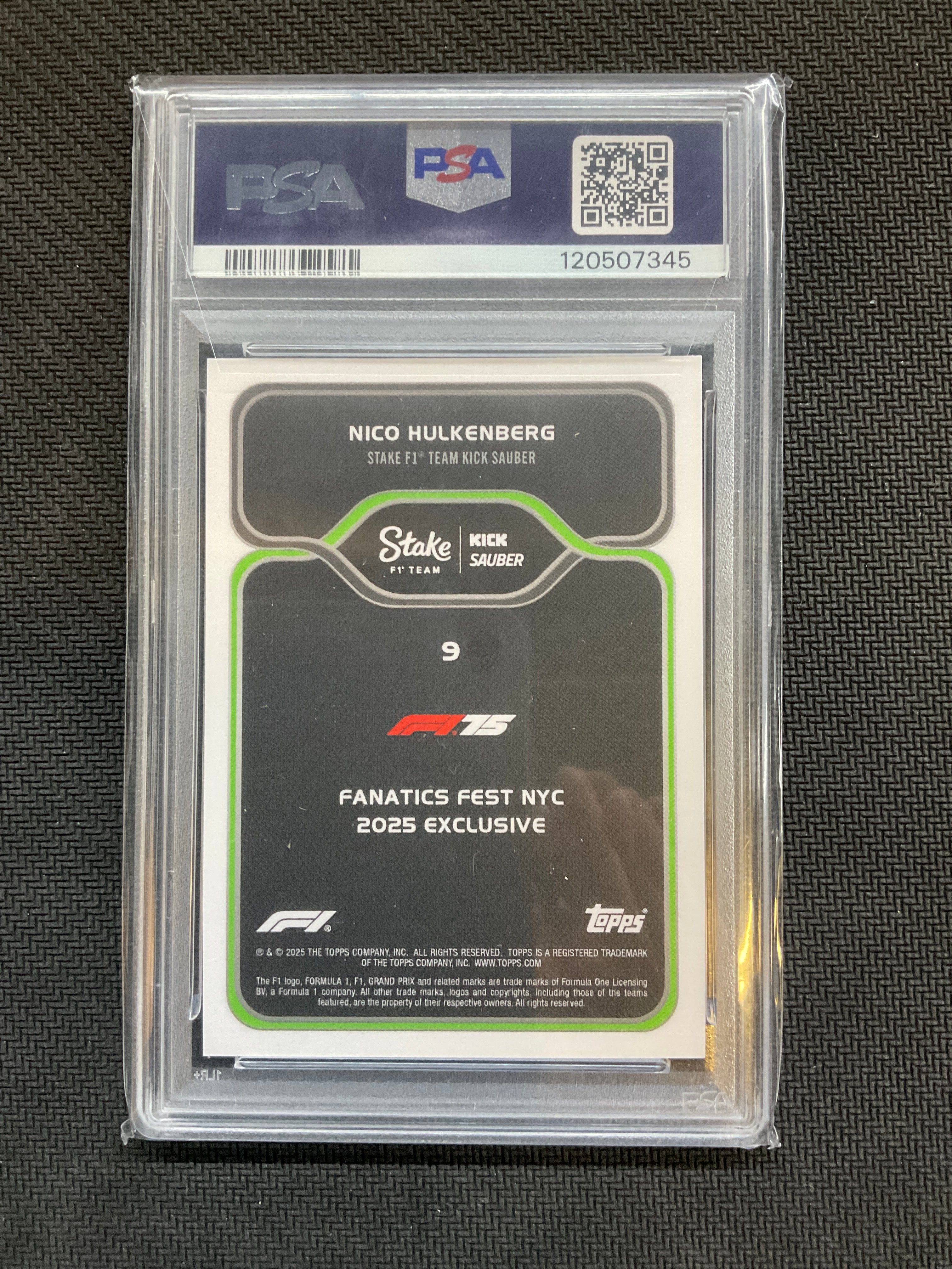 2025 Topps F1 Fanatics Fest Nico Hulkenberg #9 PSA 10 Kick