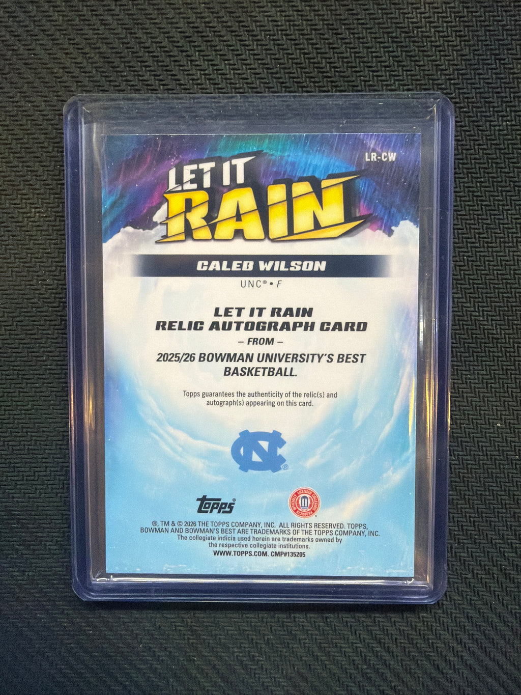 2026 Bowman U Best Caleb Wilson Relic Auto Let It Rain /75