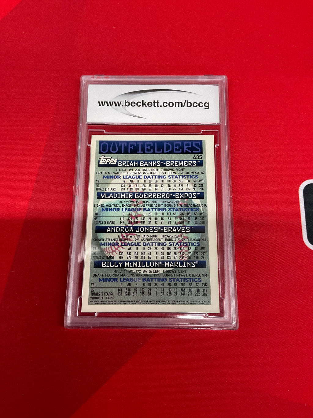 1996 Topps Guerrero, Jones, Banks, Mcmillon BCCG 9