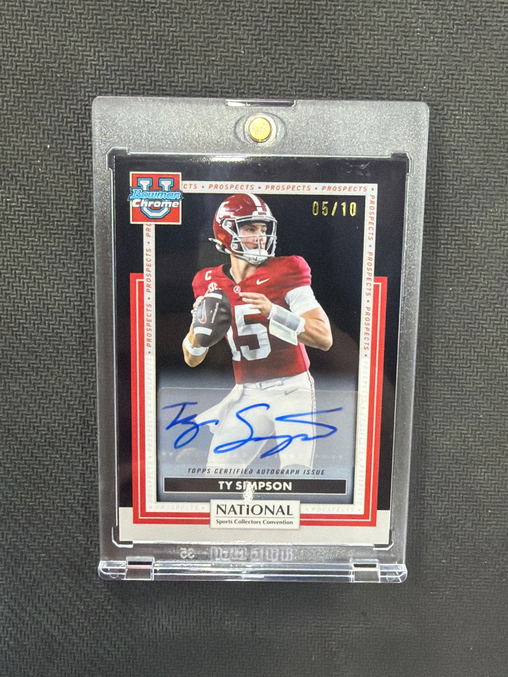 2026 Topps National Ty Simpson Rookie Black Auto /10 Alabama