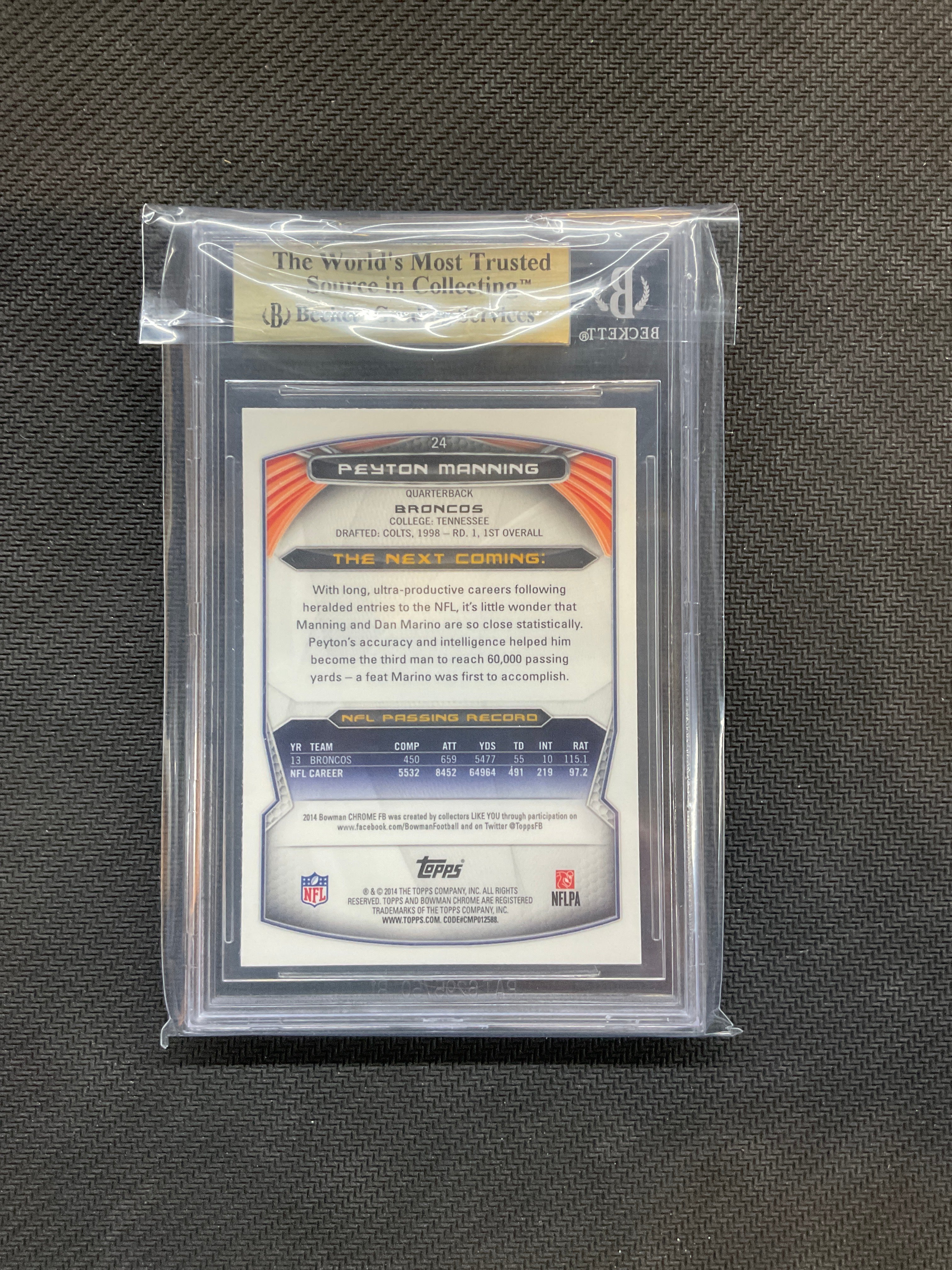 2014 Bowman Chrome #24 Peyton Manning BGS 9.5 Broncos