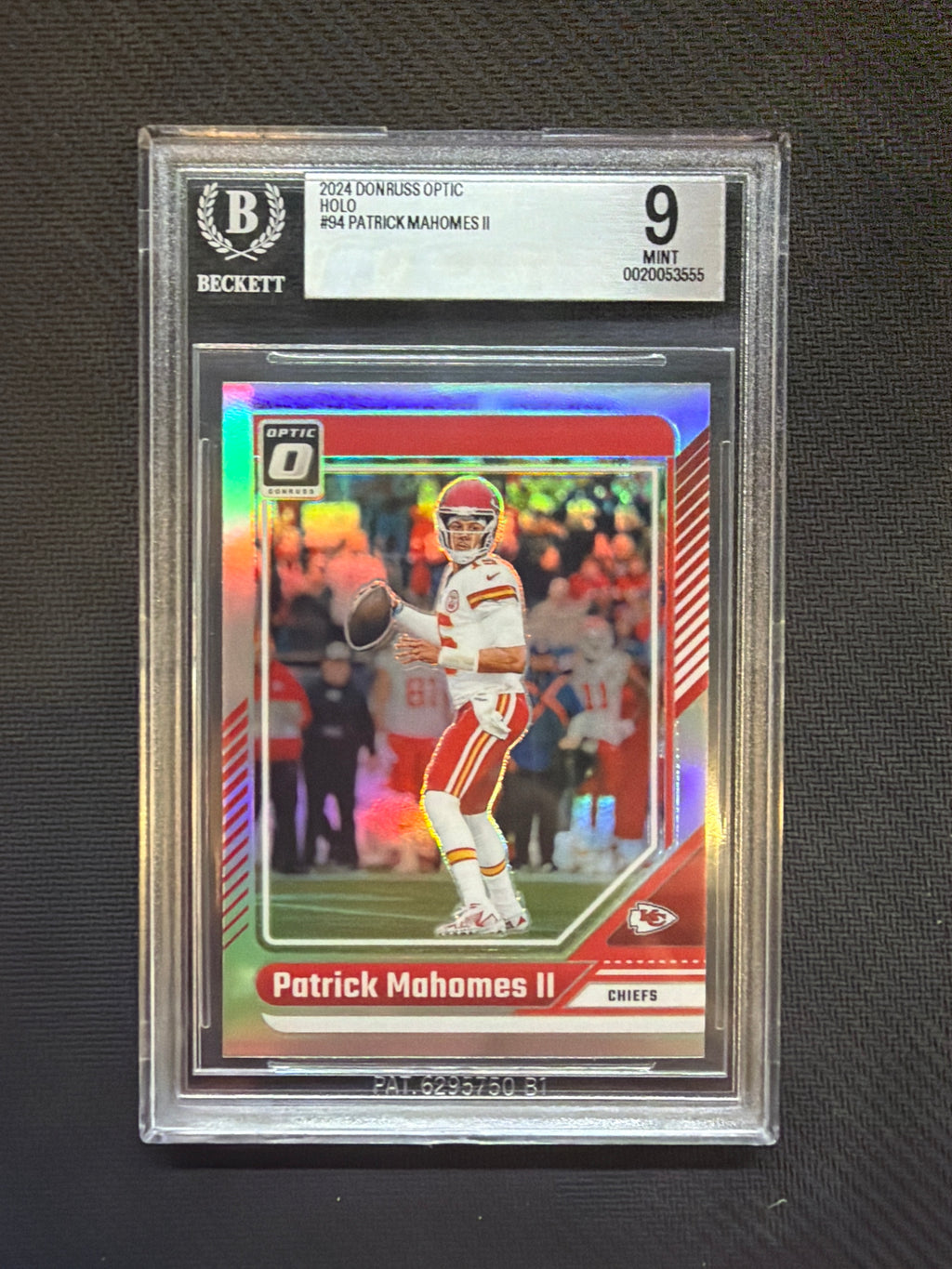 2024 Donruss Optic Patrick Mahomes Holo BGS 9 Chiefs