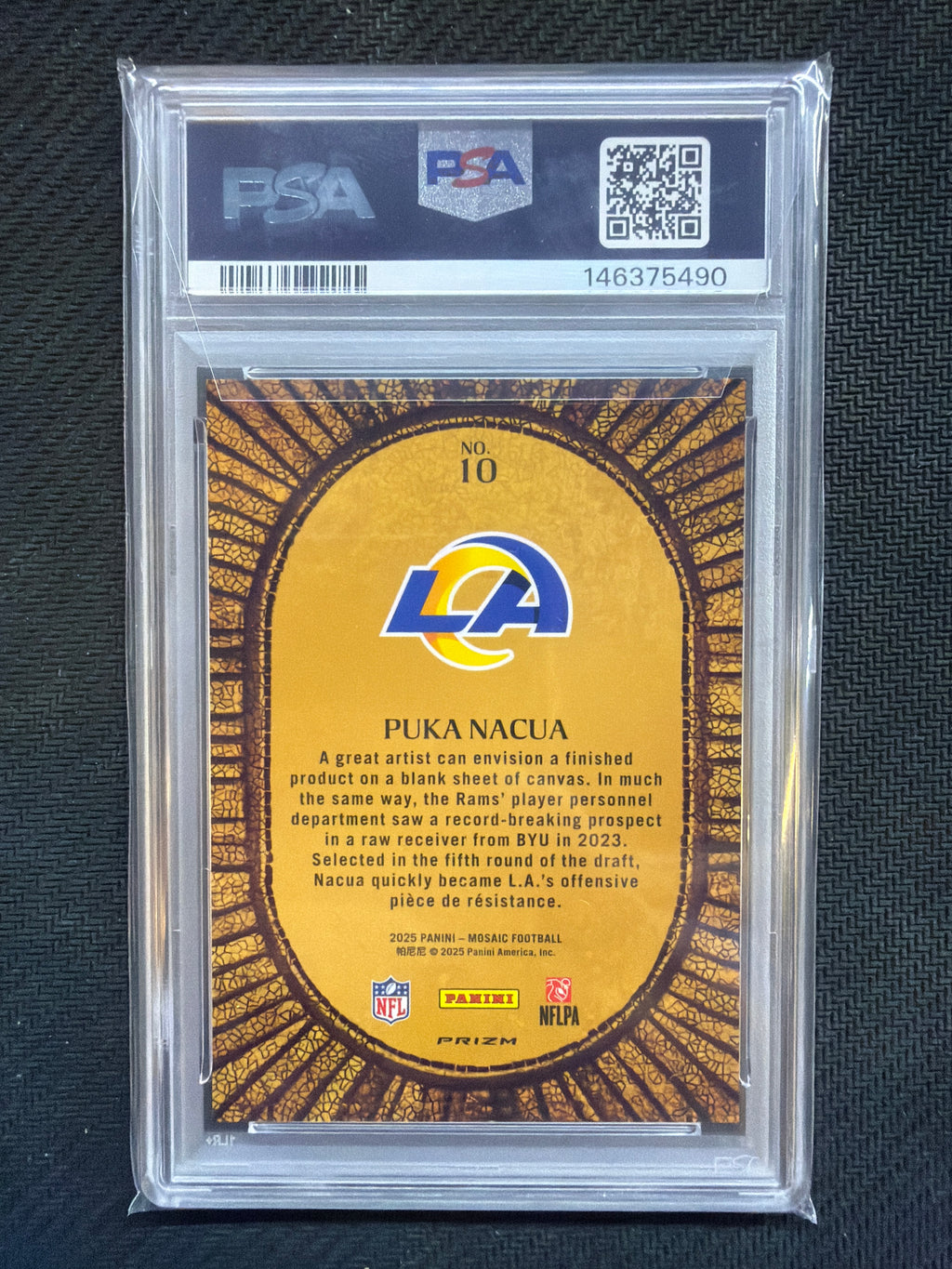 2025 Mosaic Puka Nacua Micro Mosaic #10 PSA 10 Rams 490
