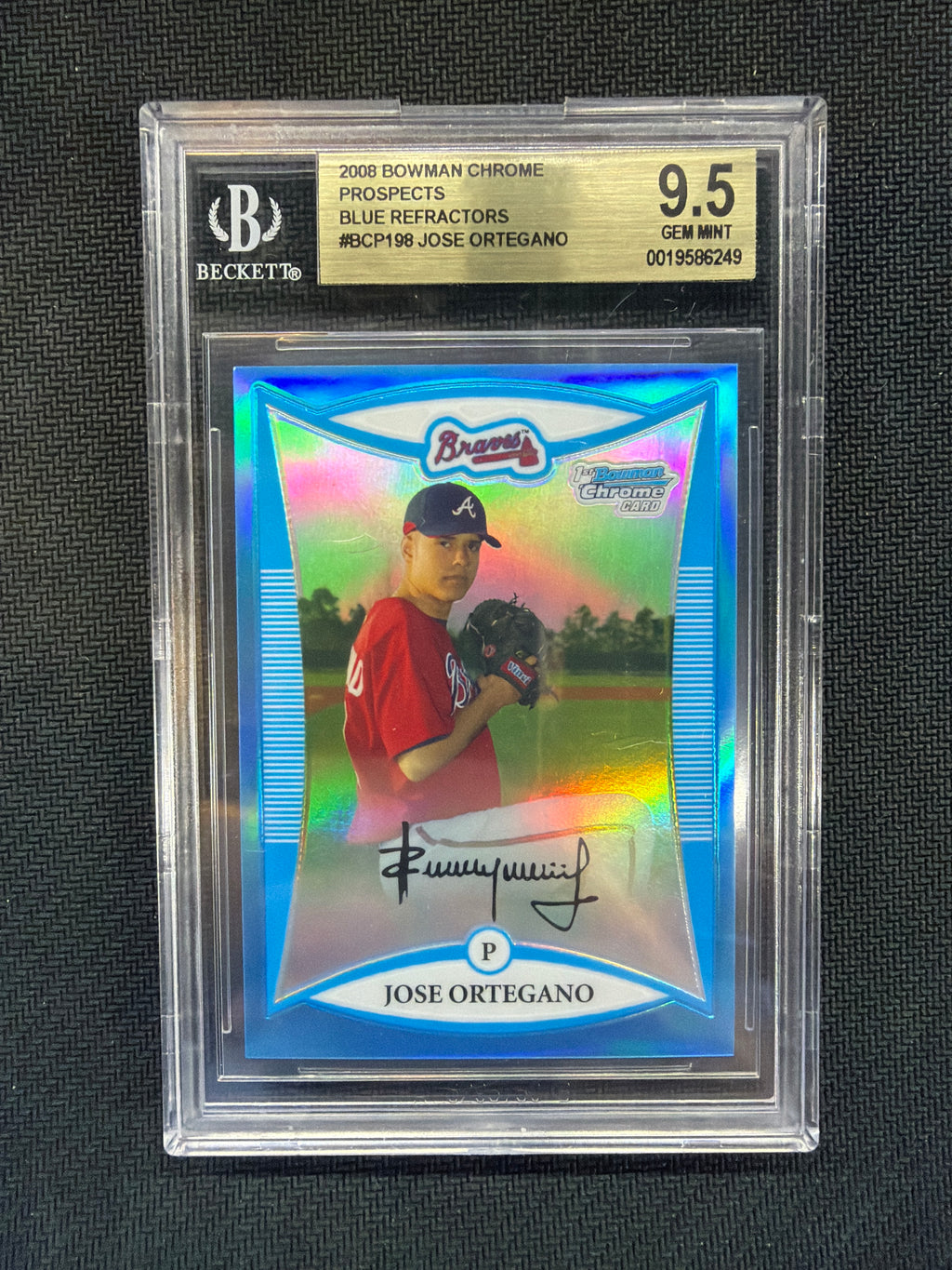2008 Bowman Chrome Jose Ortegano Blue Auto /150 BGS 9.5 Braves