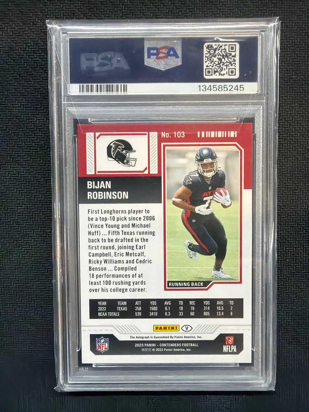 2023 Contenders Bijan Robinson Rookie Ticket Auto PSA 9 #103 245