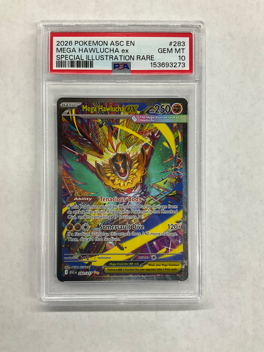 2026 Pokemon Ascended Heroes Mega Hawlucha ex 283 PSA 10