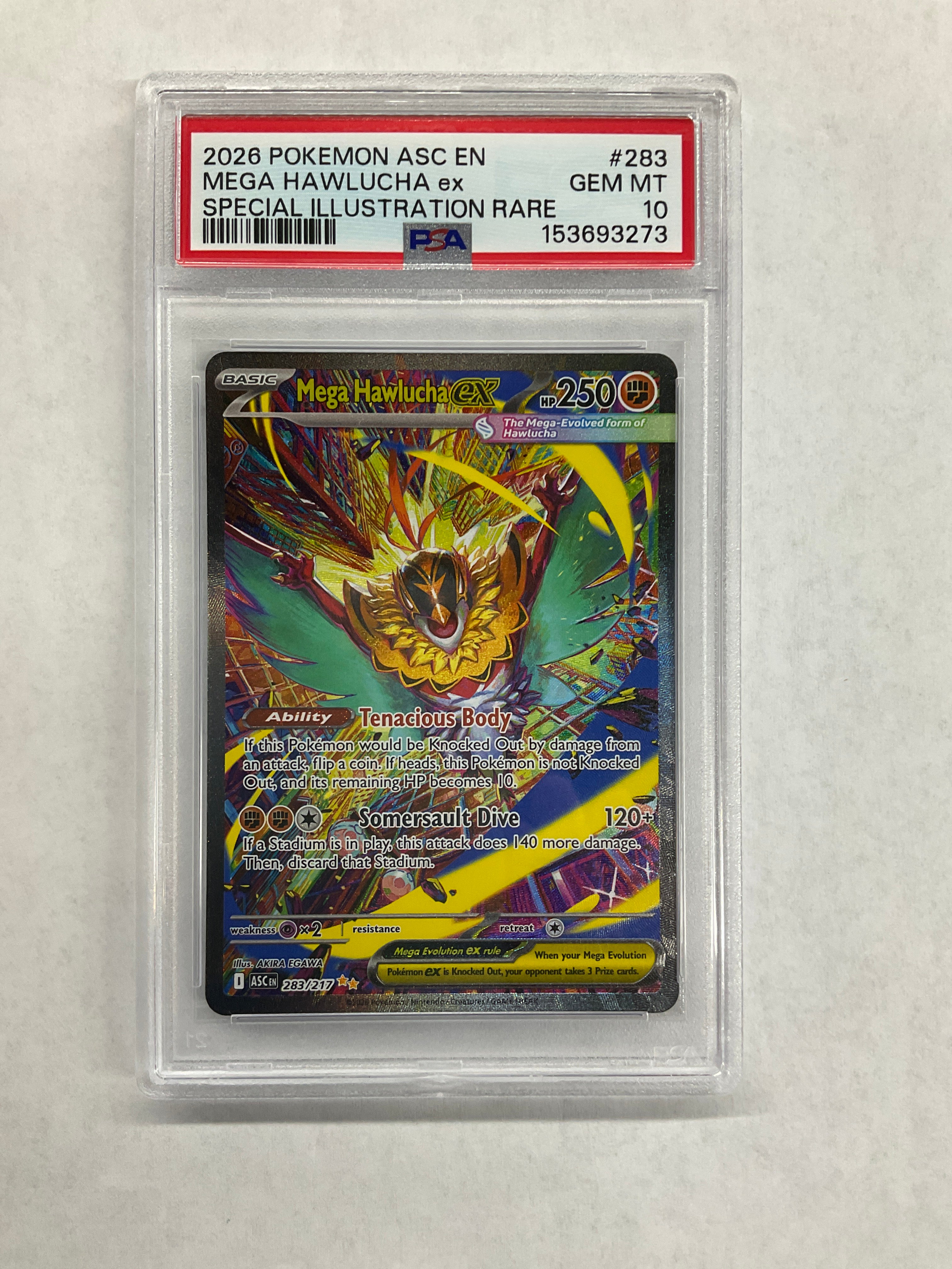 2026 Pokemon Ascended Heroes Mega Hawlucha ex 283 PSA 10