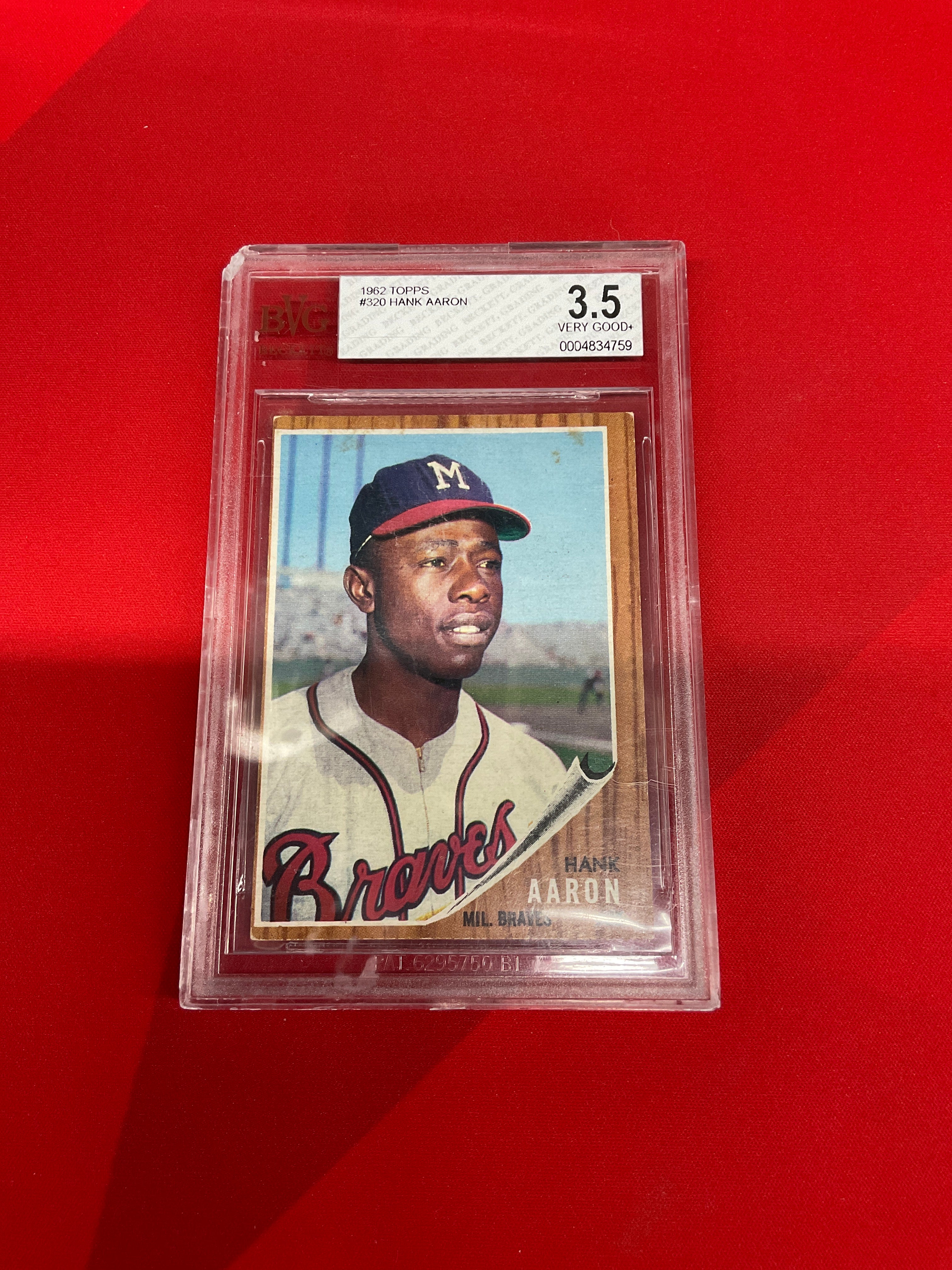 1962 Topps #320 Hank Aaron BVG 3.5 Braves